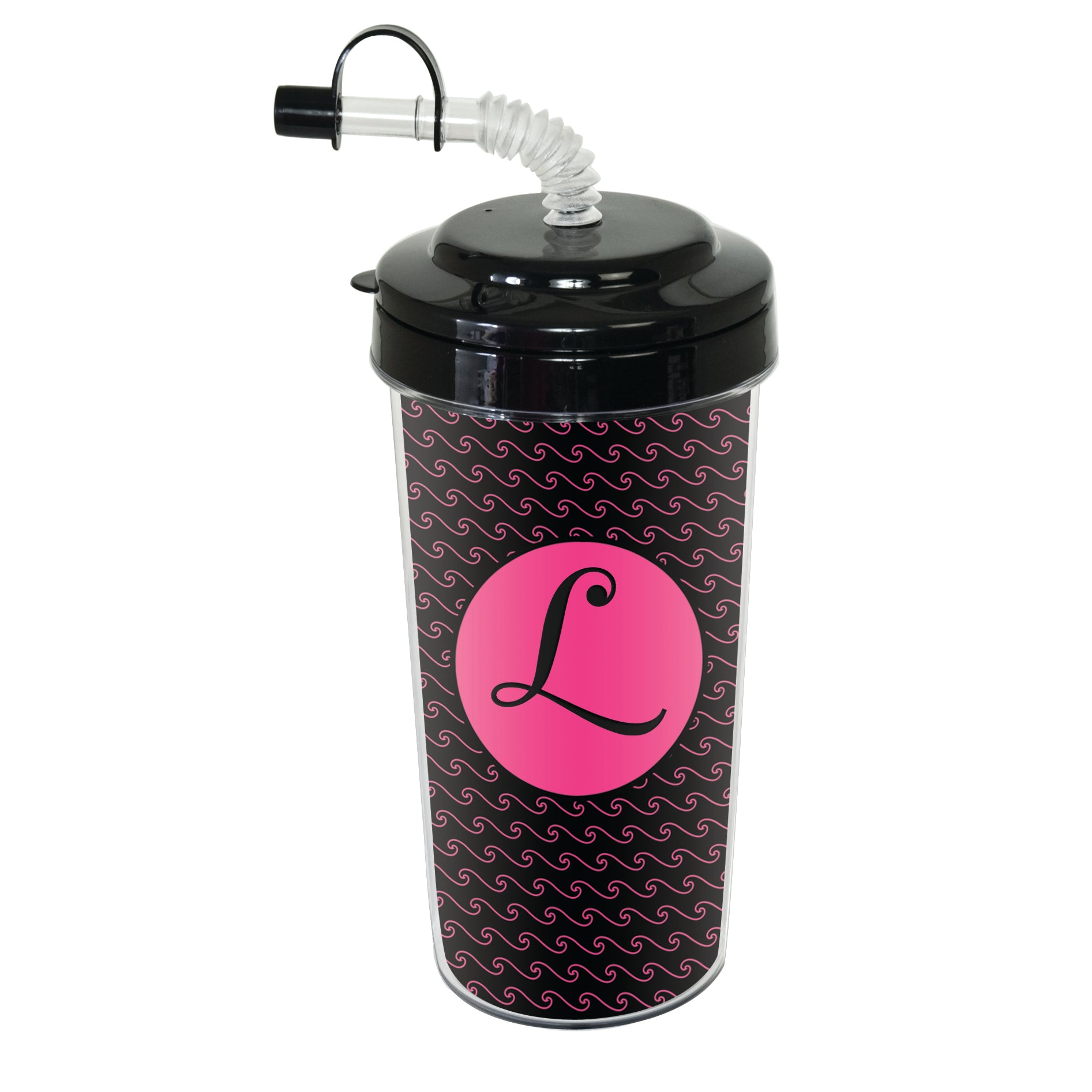 Black 20 oz. Photo Travel Tumbler with Bendy Straw