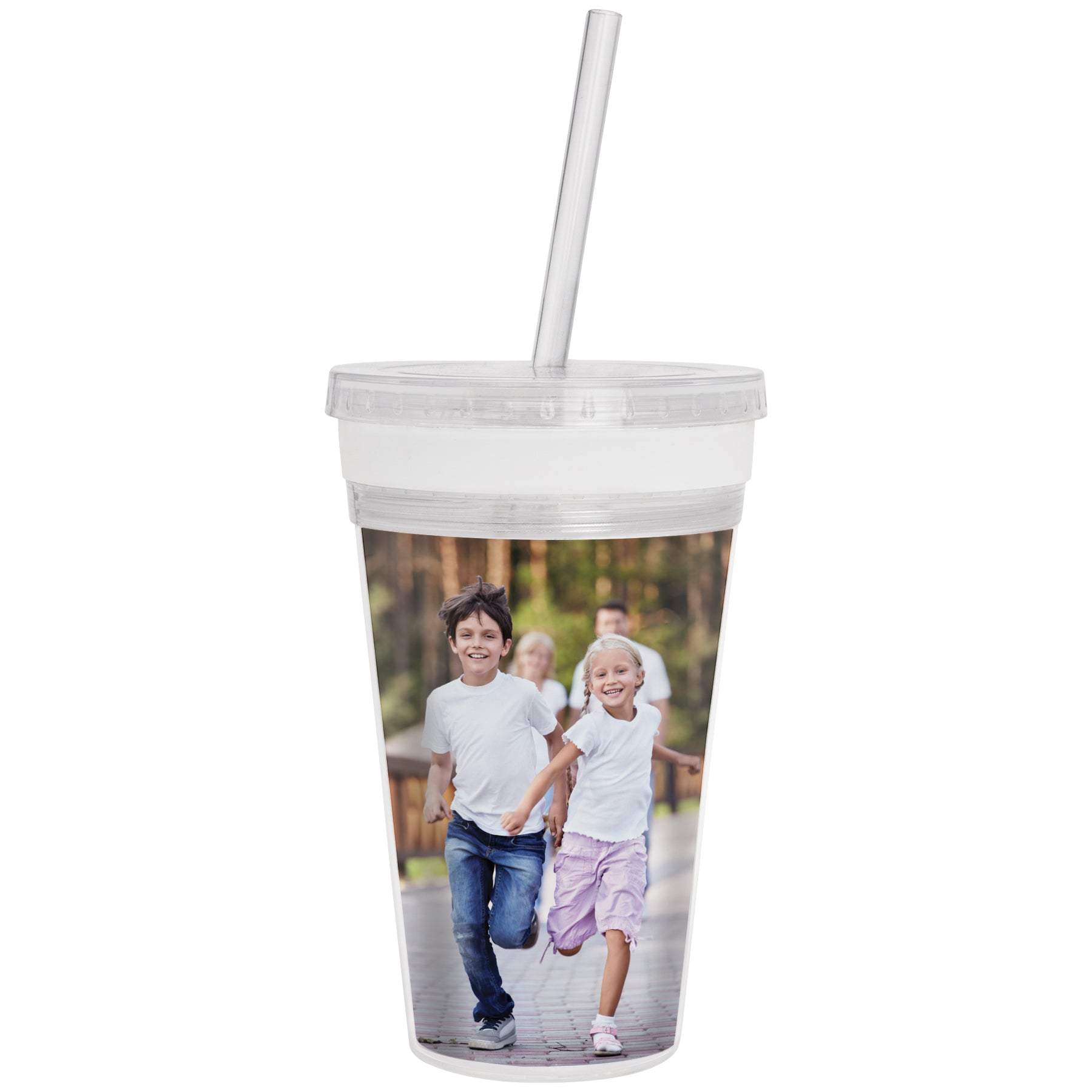 16 oz. Acrylic Tumbler with Straw  INSERTS FROM TOP