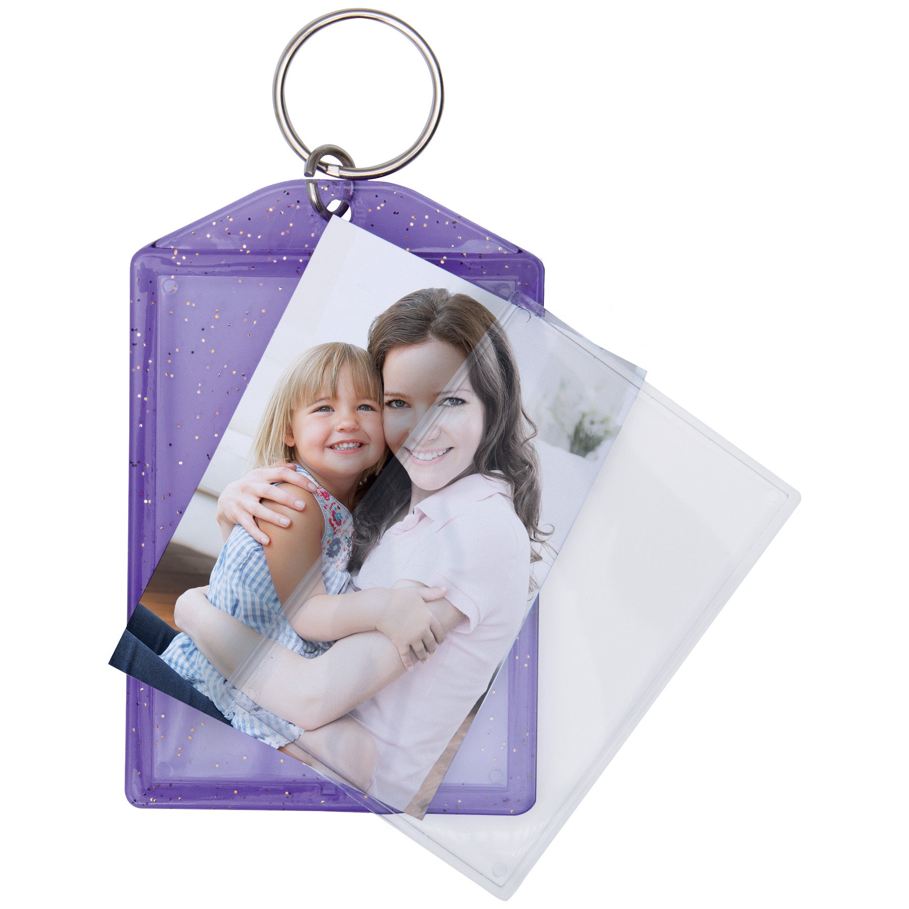 Translucent Sparkle Photo Keychains