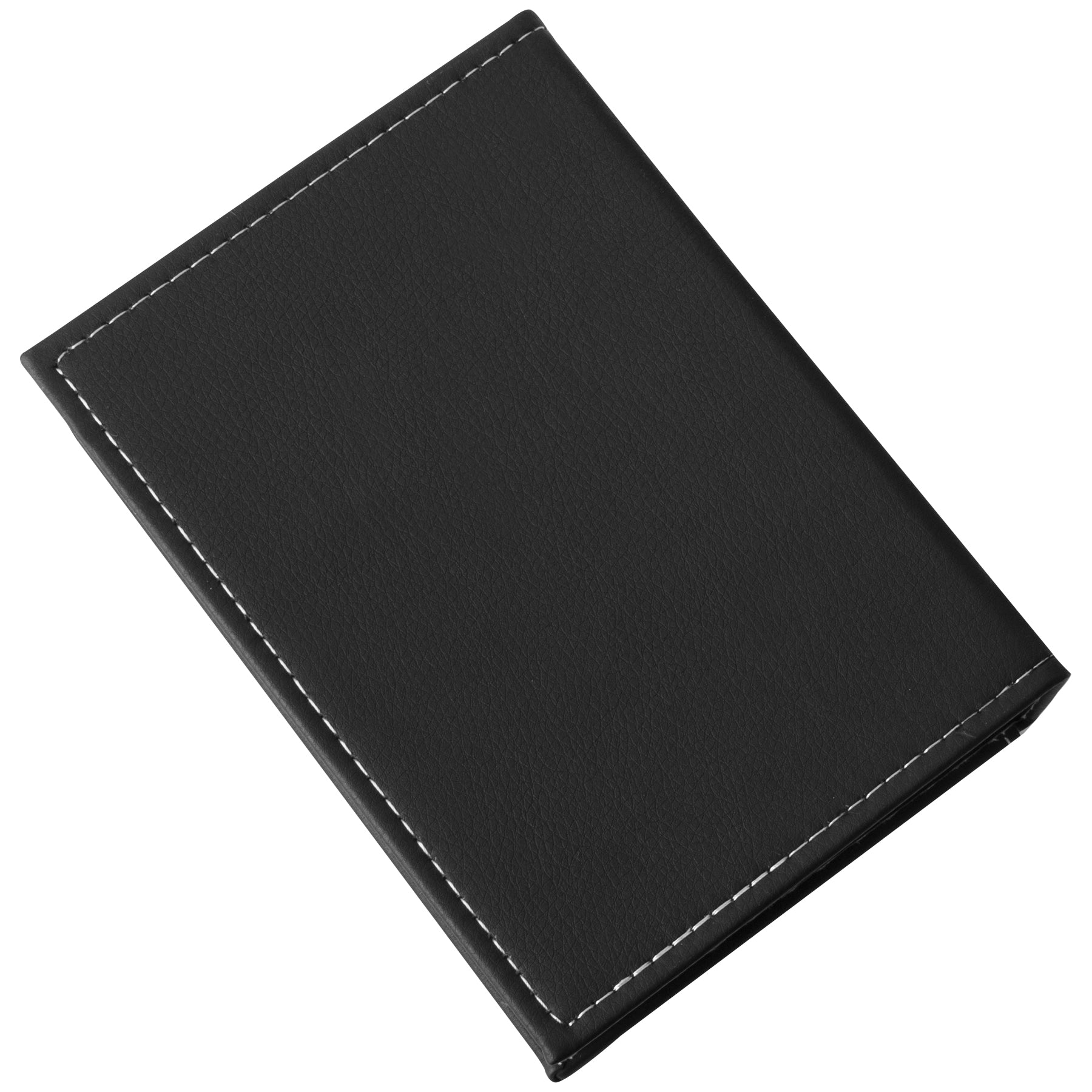 Black Leatherette w/ White Stitch Memory Photo Box