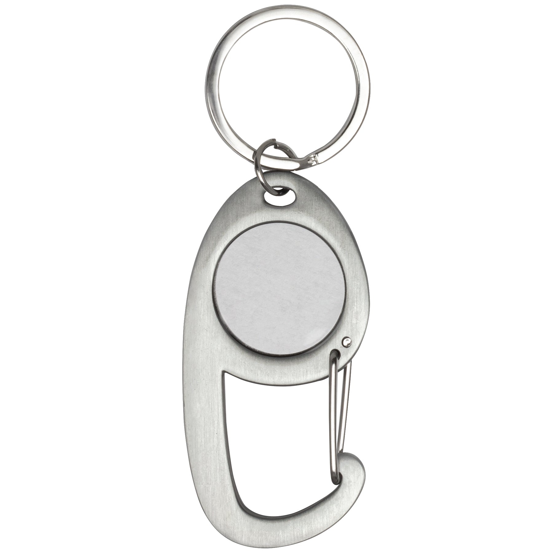 Brushed Silver Carabiner Keychain