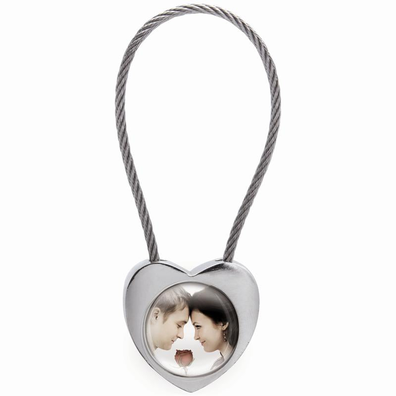 Heart Rope Photo Keychain