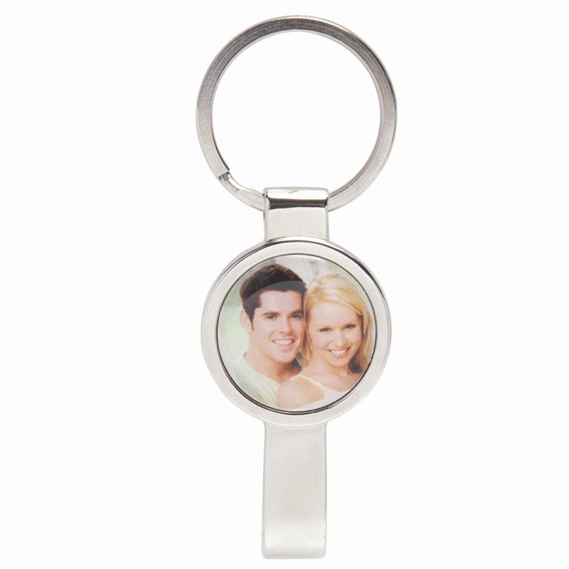 Silver Photo Bottle Opener Keychain