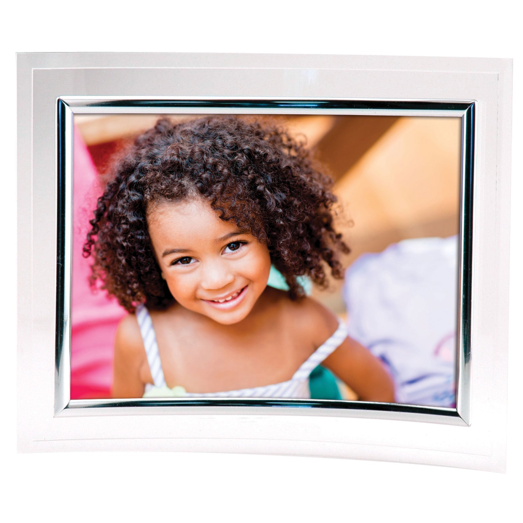 Curved Plastic Picture Frames with Silver Bezel