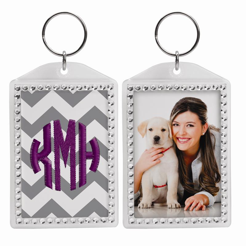 Rhinestone Photo Snap-In Keychain