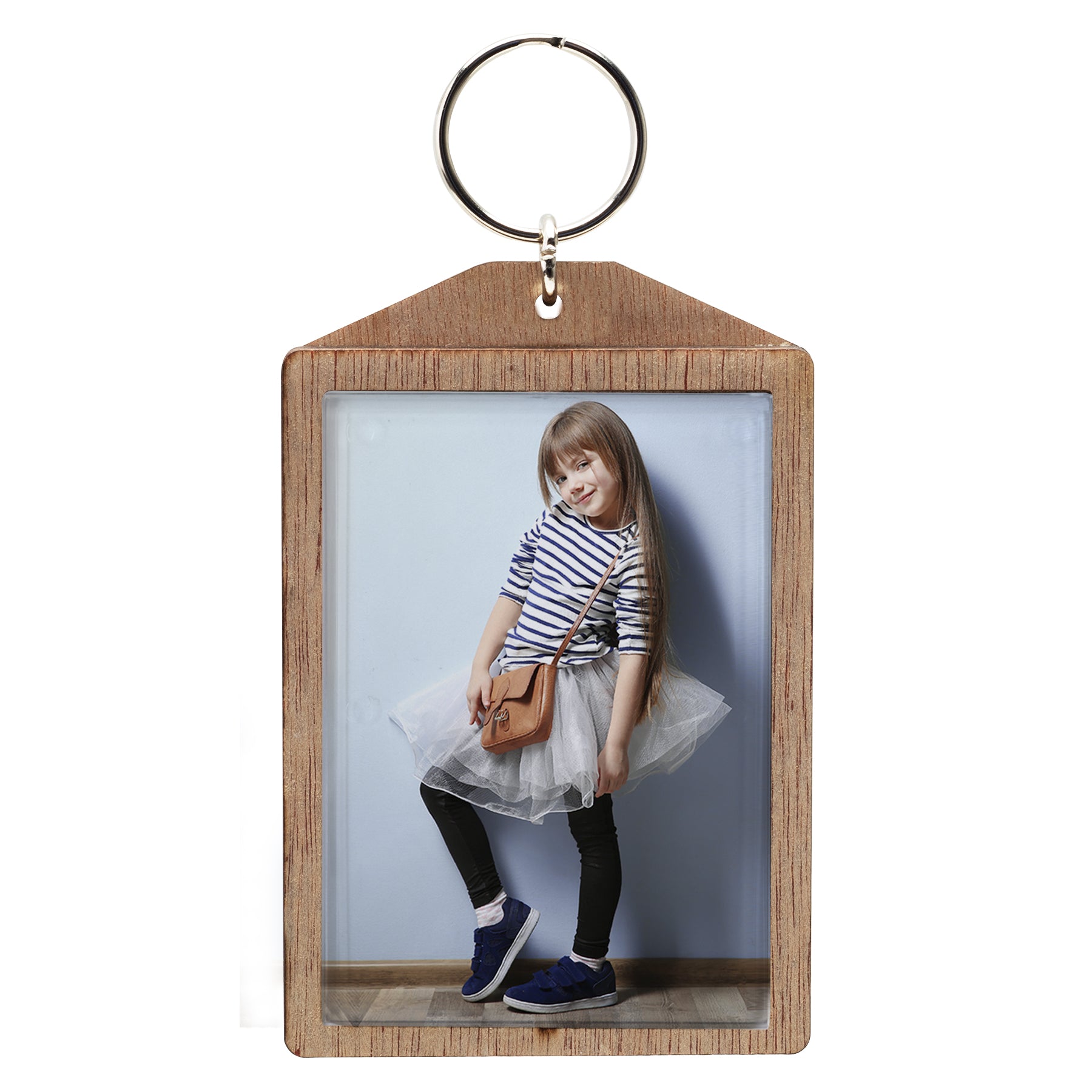 Wood Photo Snap-In Keychain