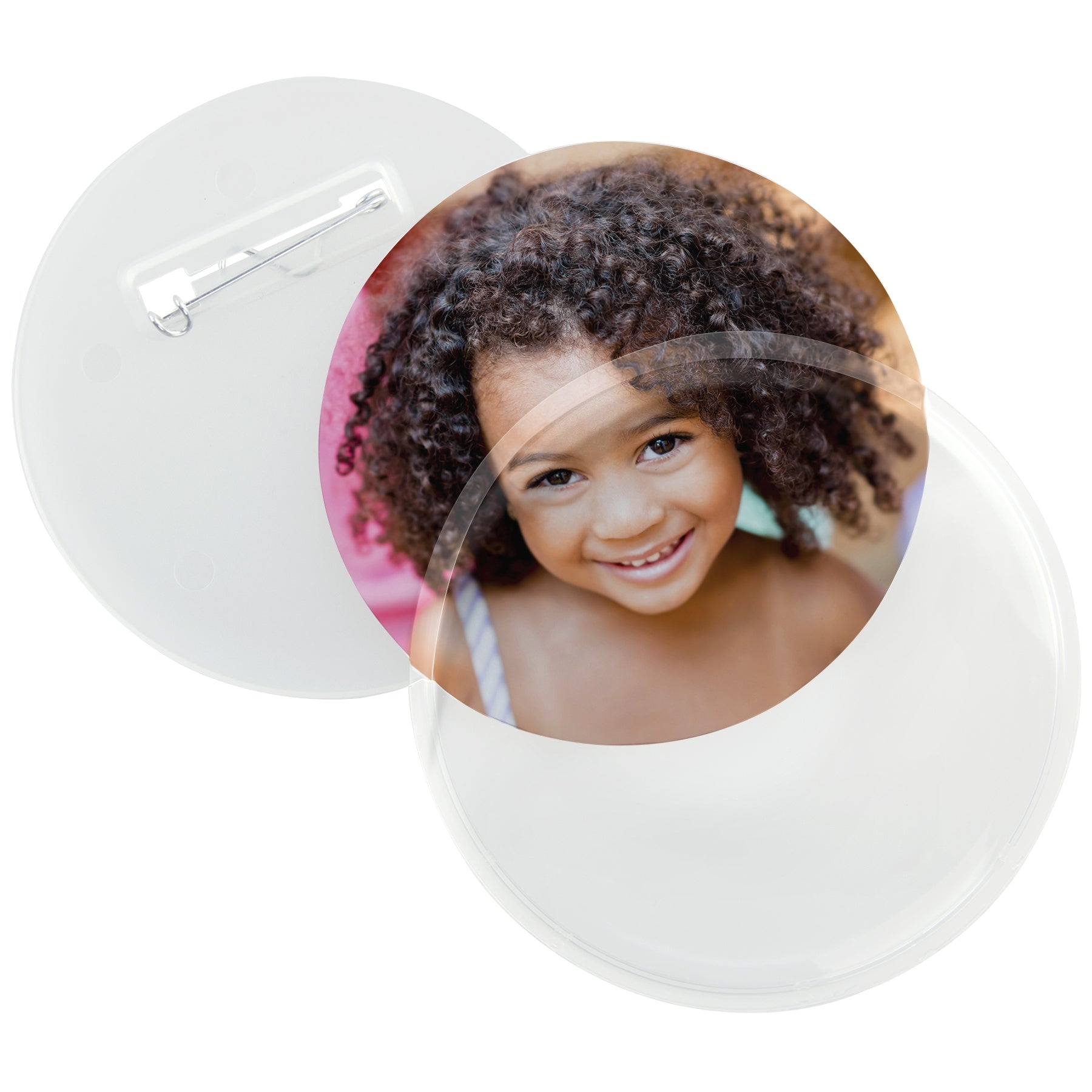 Snap-in Pin Back Photo Buttons