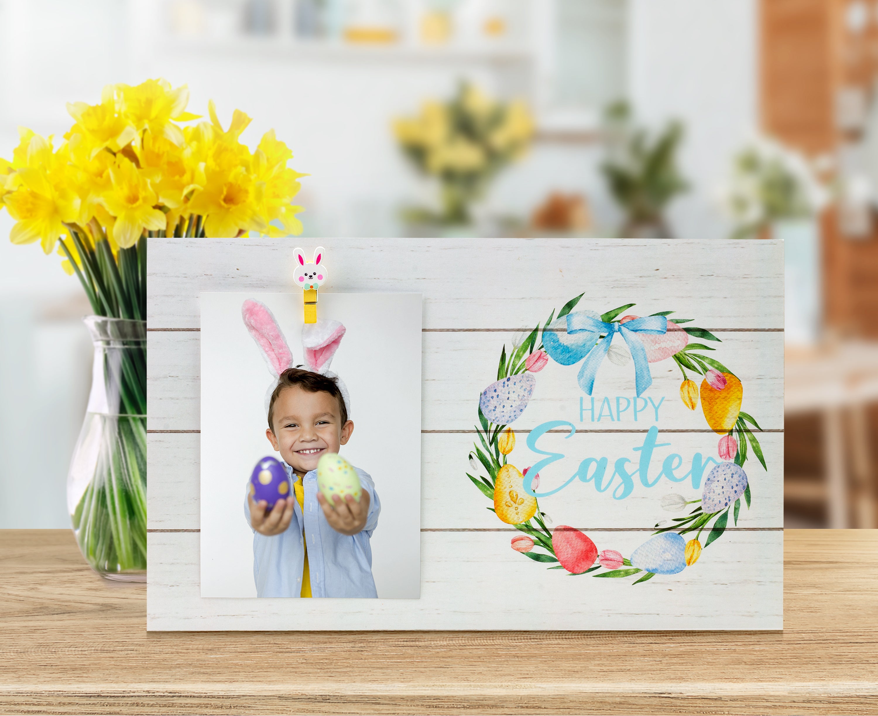 Happy Easter Wood Clipboard Picture Frame
