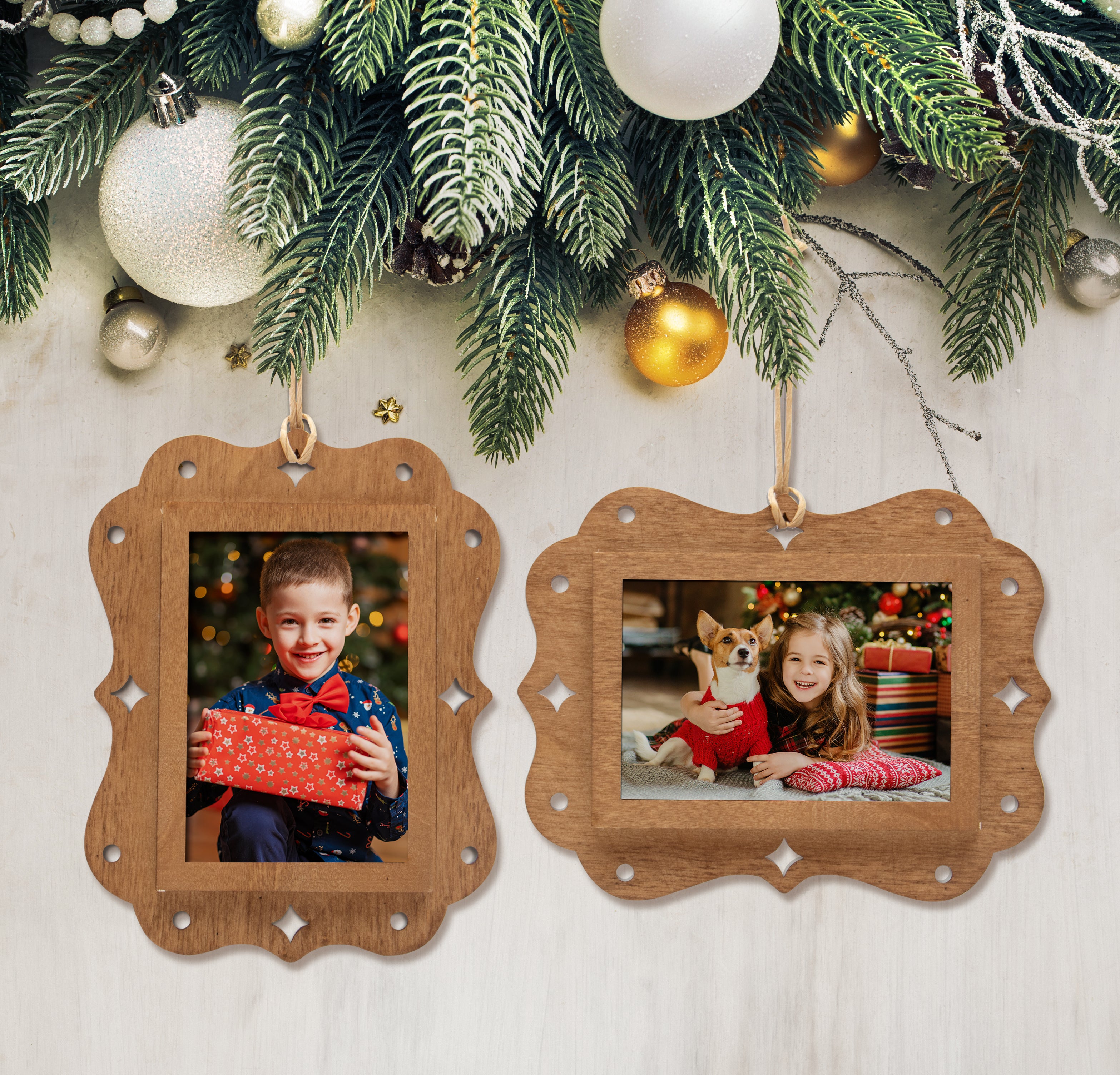 Wood Rectangle Photo Ornament