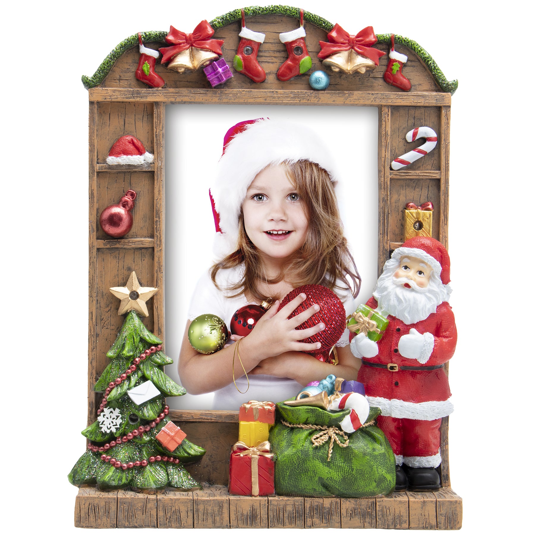 5" x 7" Light Up Santa Resin Picture Frame