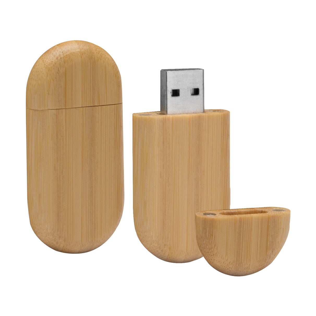 Personalized Single Bamboo 8GB Flash Drive and Box Set