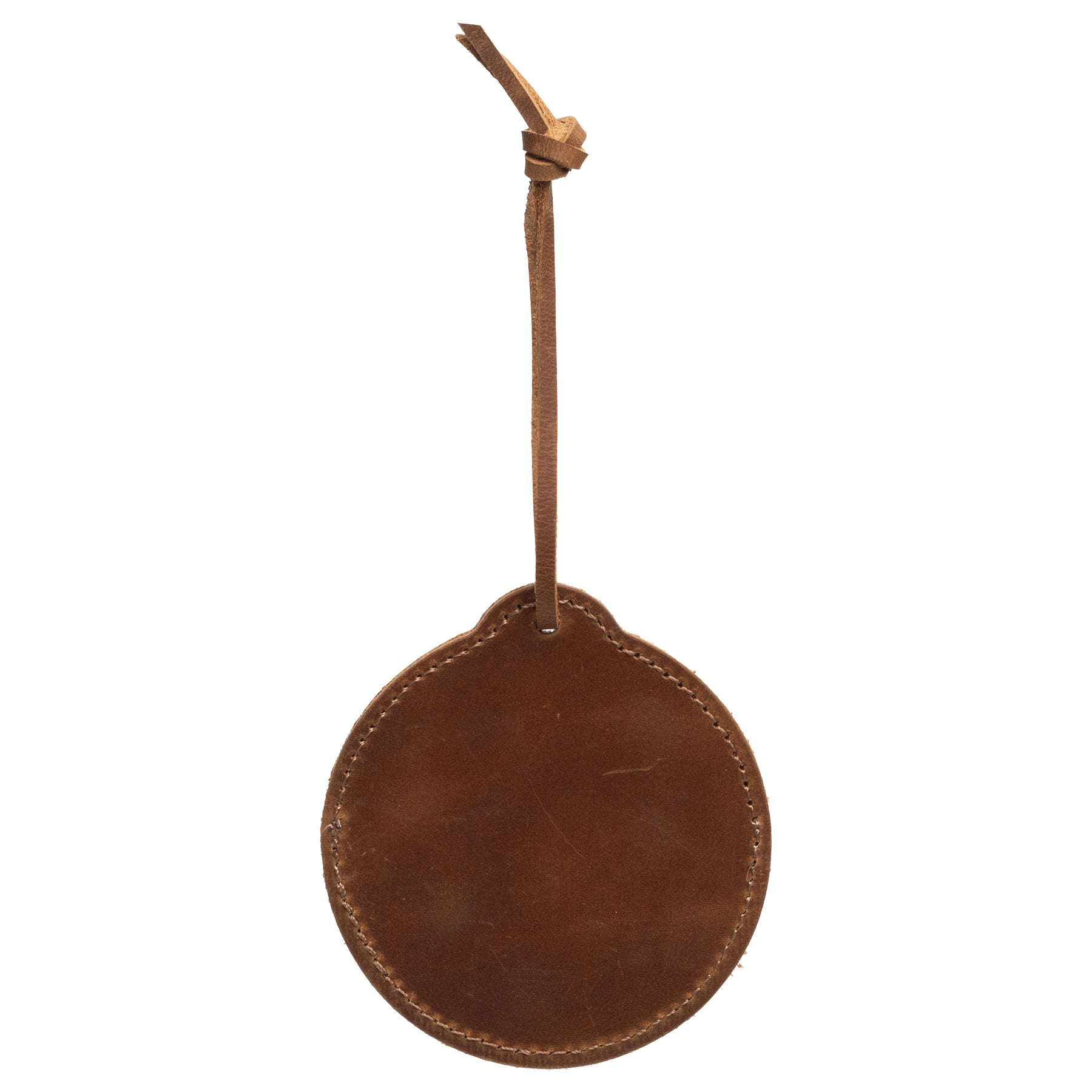 Round Real Leather 2.25" Photo Ornament
