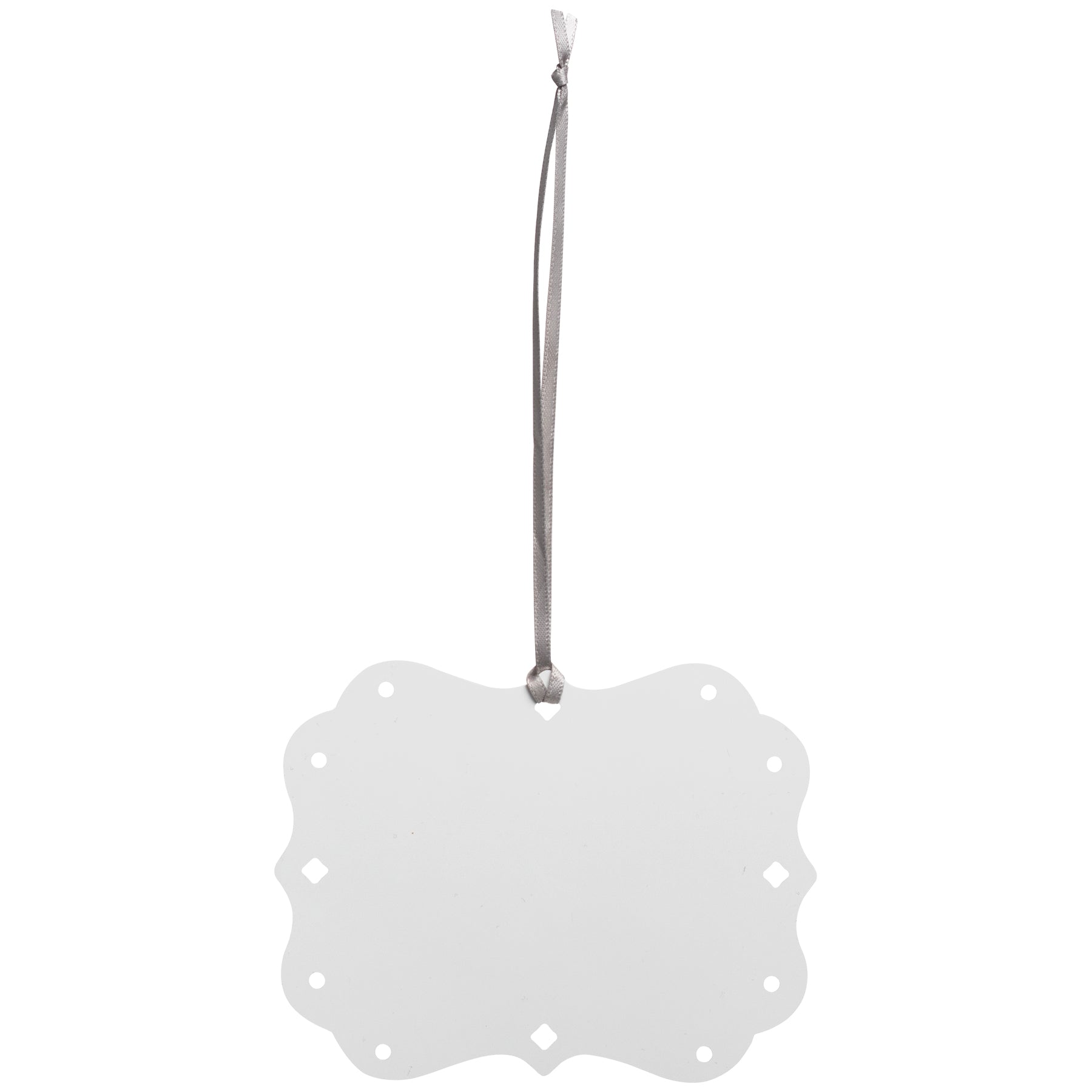 White Metal Rectangle Photo Ornament