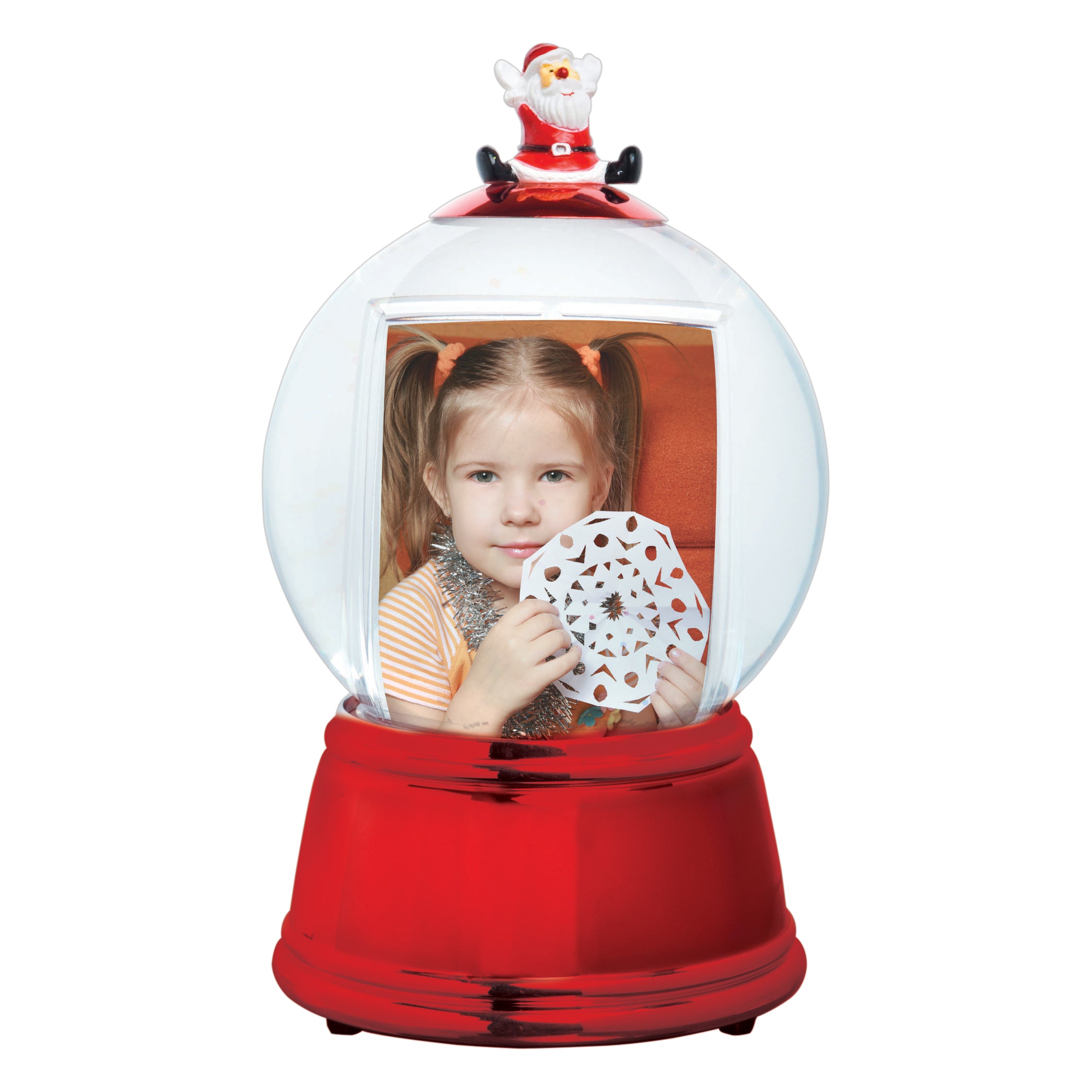 Red Santa Photo Snow Globe