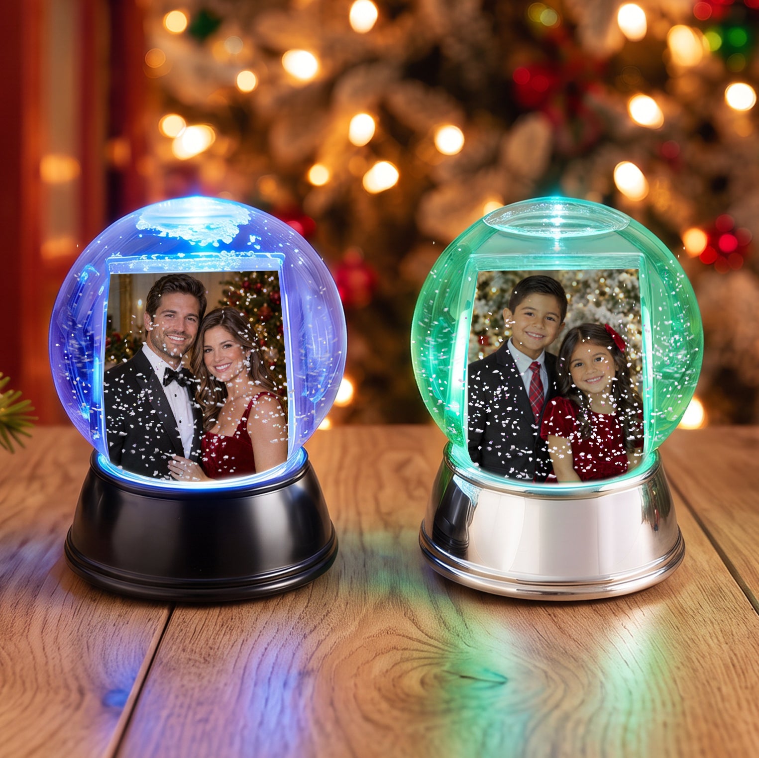 LIGHT UP Photo Snow Globe