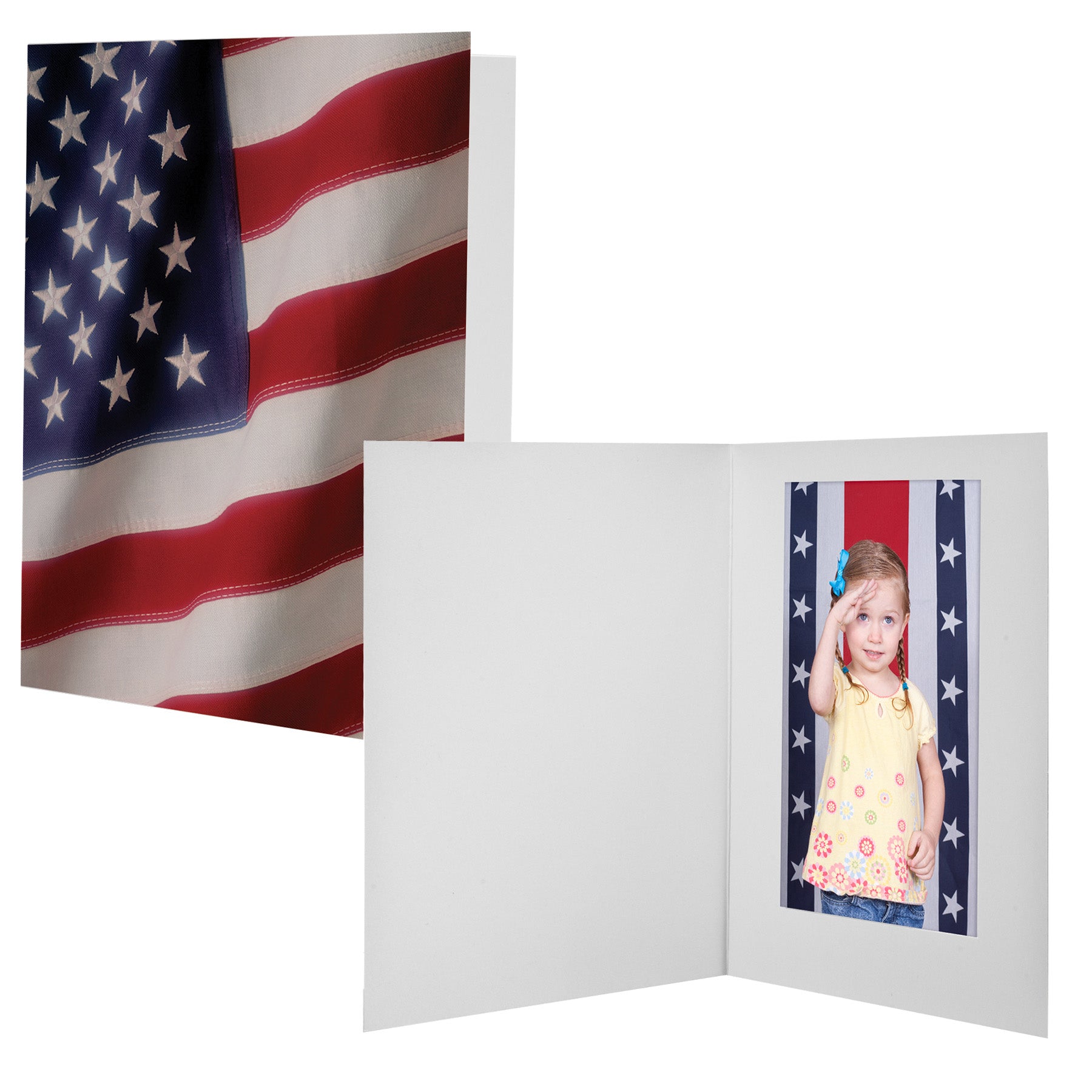 Carpeta de fotos con bandera estadounidense de 4" x 6"