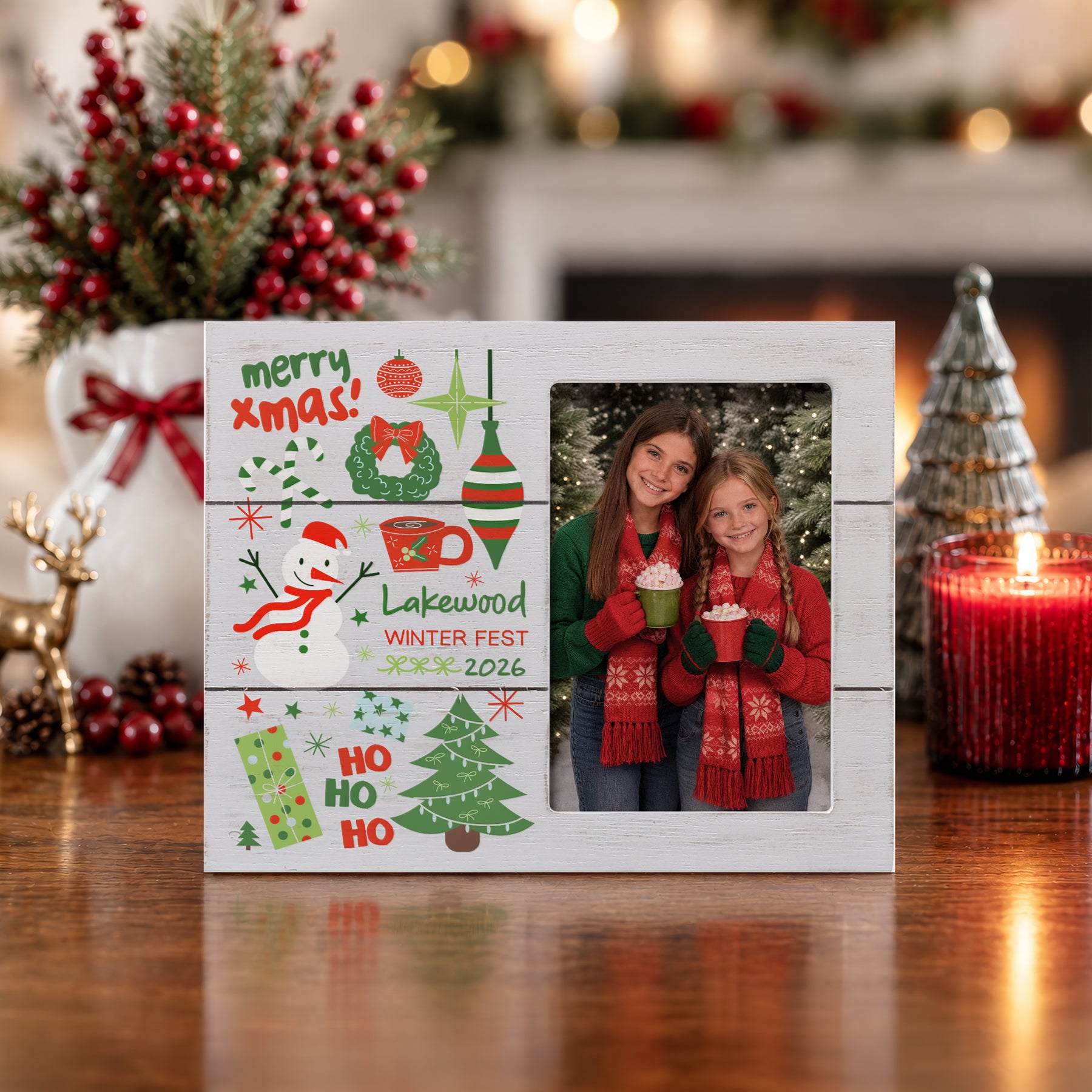 Custom Distressed Wood Vertical Picture Frame - 3.5x5 or 2.5x3.5