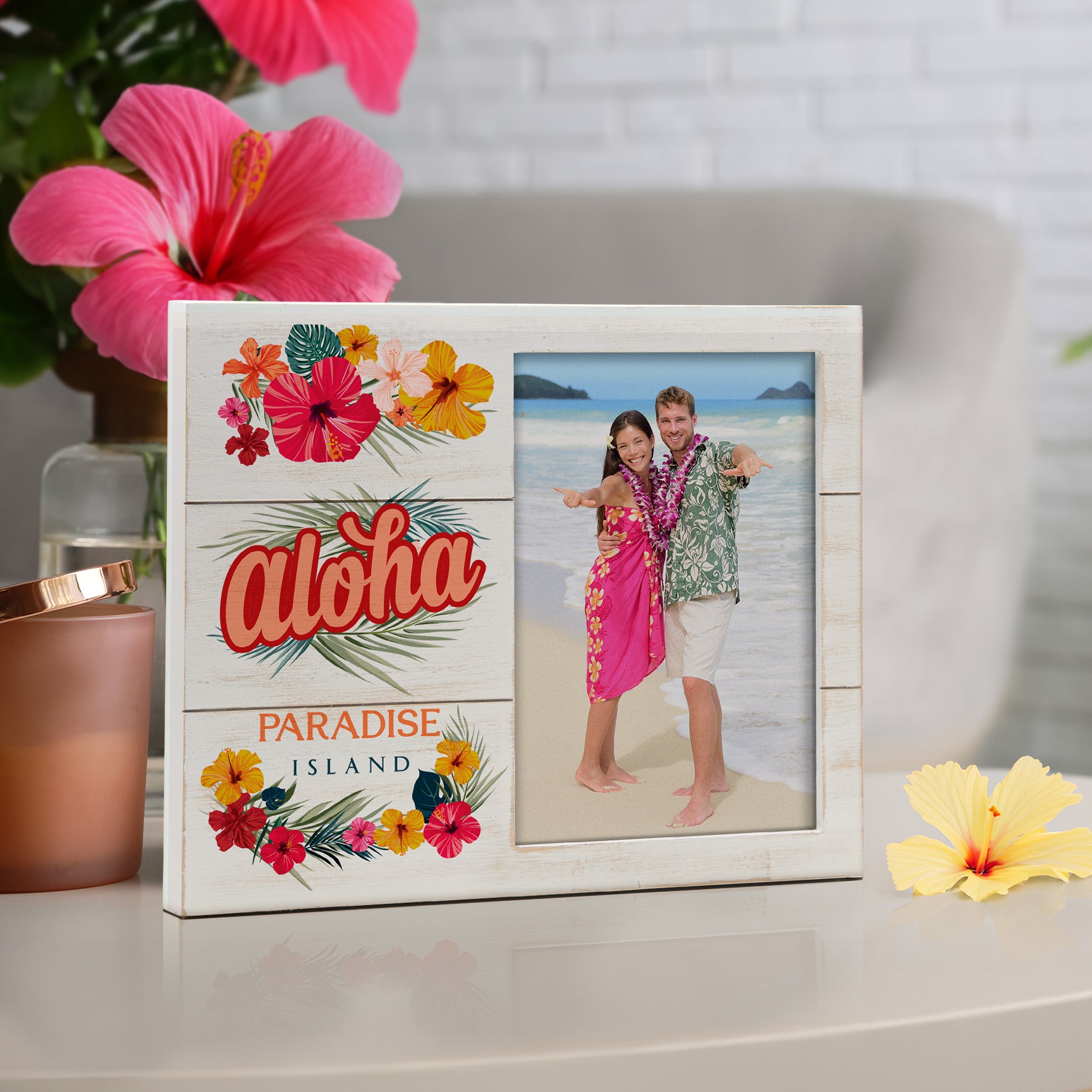 Custom Vertical Distressed Wood Picture Frame - 4x6 or 5x7 Photos