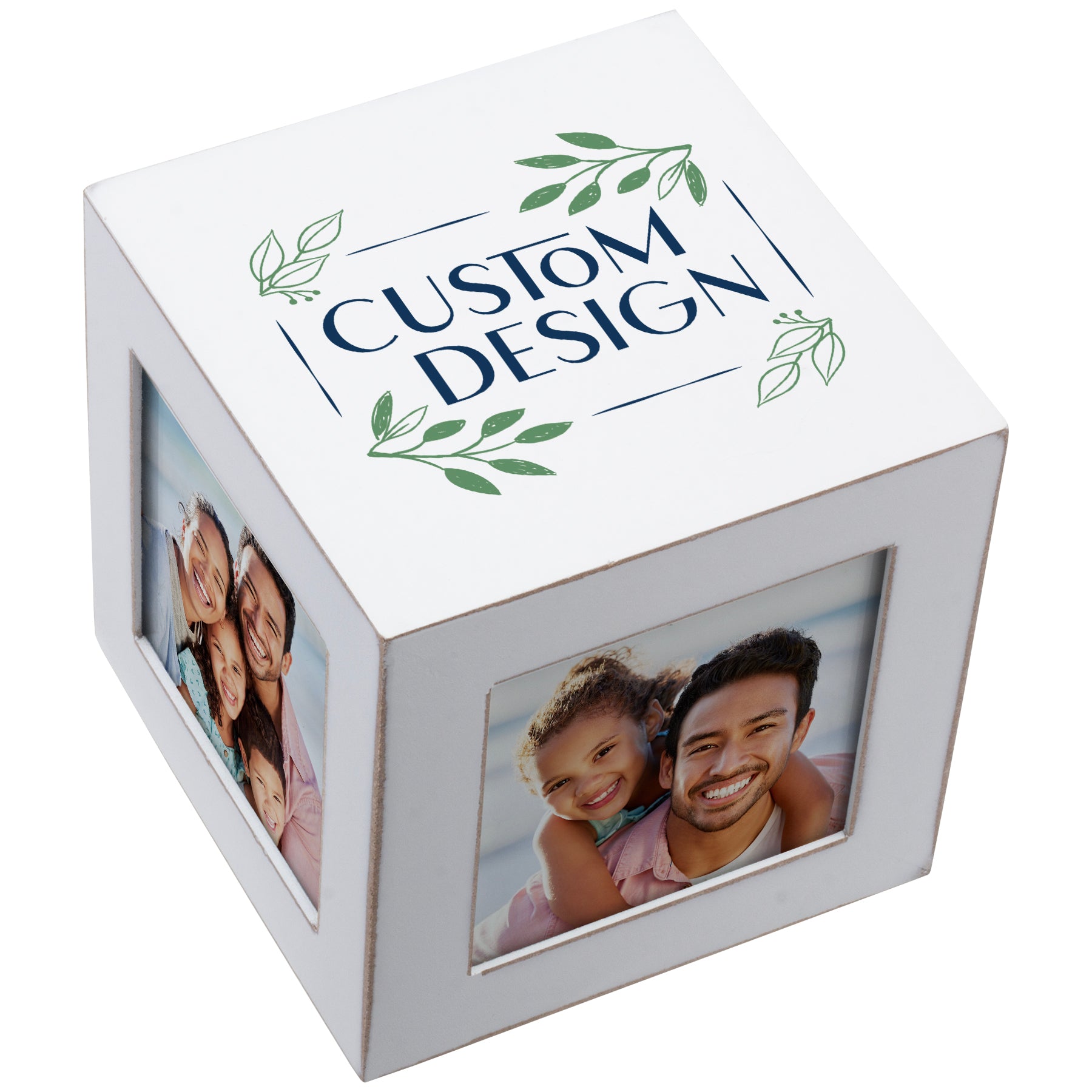 Custom Design Wood Photo Cube