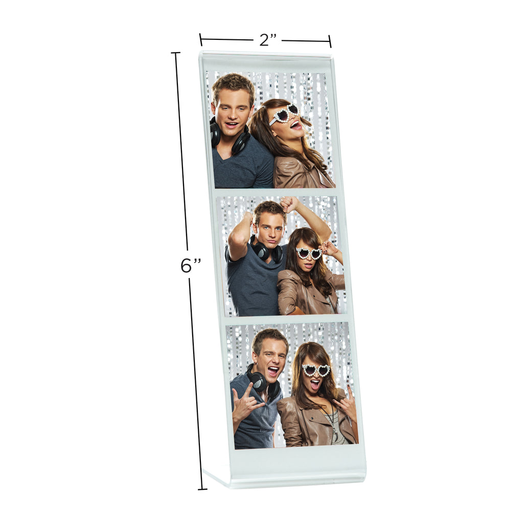 inclinato in acrilico photo booth Frames con inserti bianchi