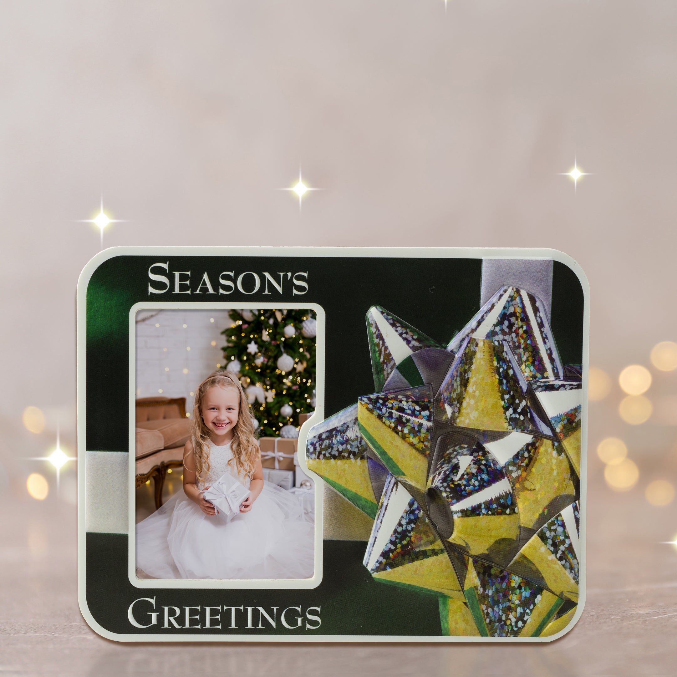 Season's Greetings Puff Picture Frame