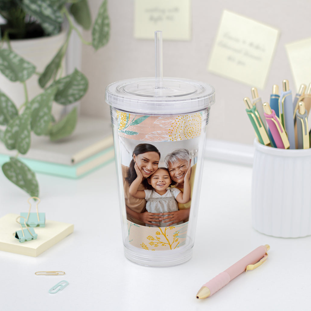 Photo Acrylic Tumbler with Straw