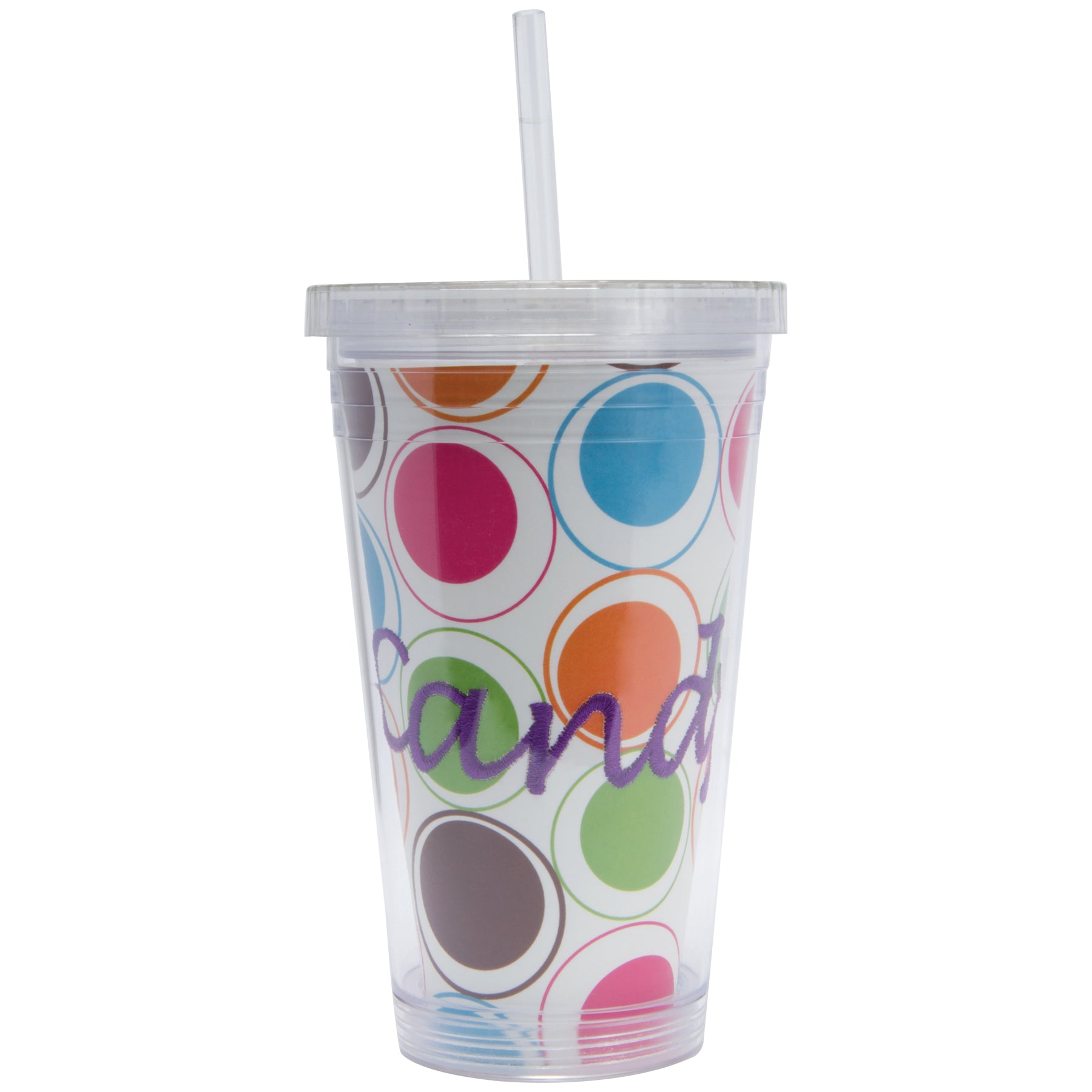 Qraft Drinkware Double Wall Insulated Acrylic Tumblers with Straw, Clear - 12 pack
