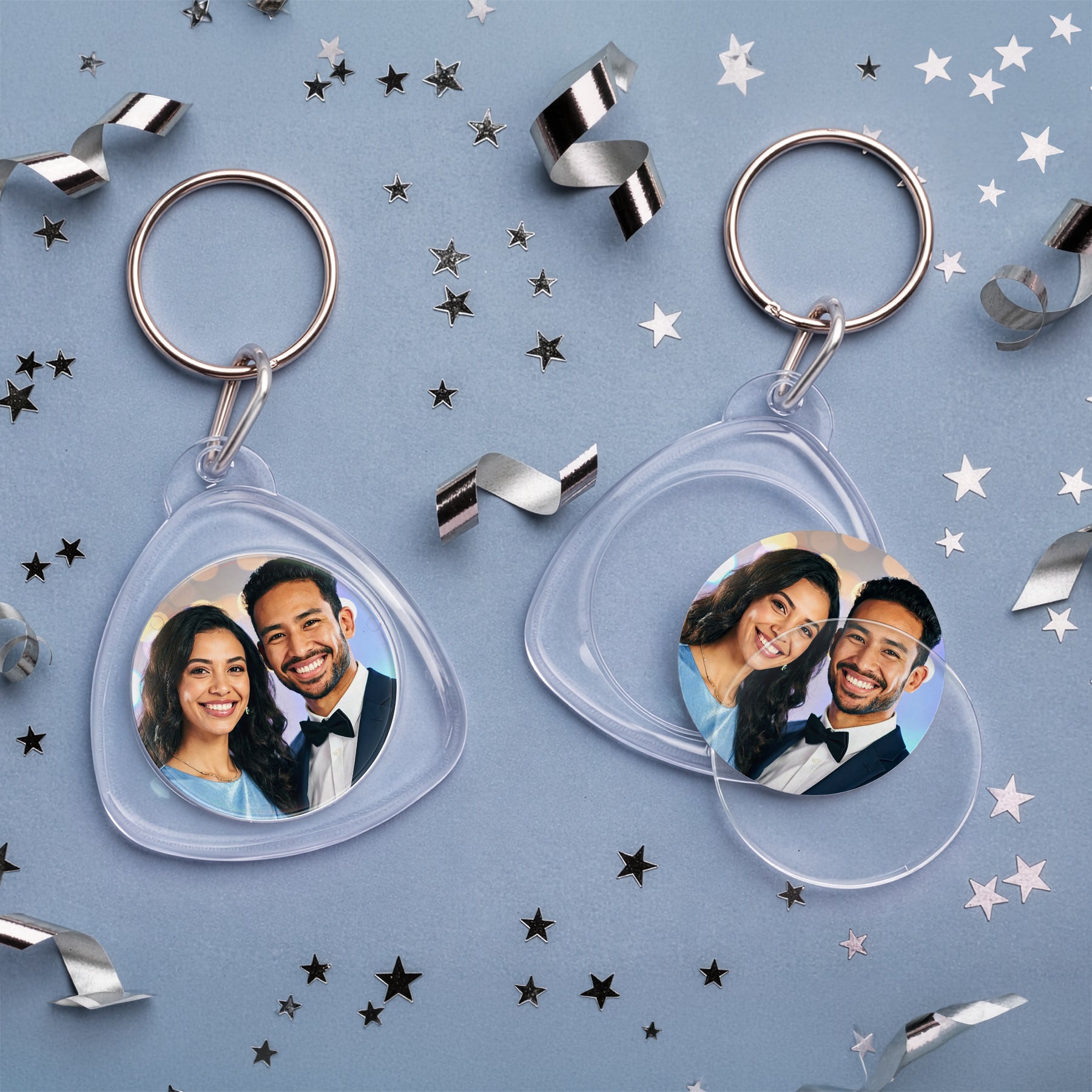 Teardrop Snap-In Photo Keychain