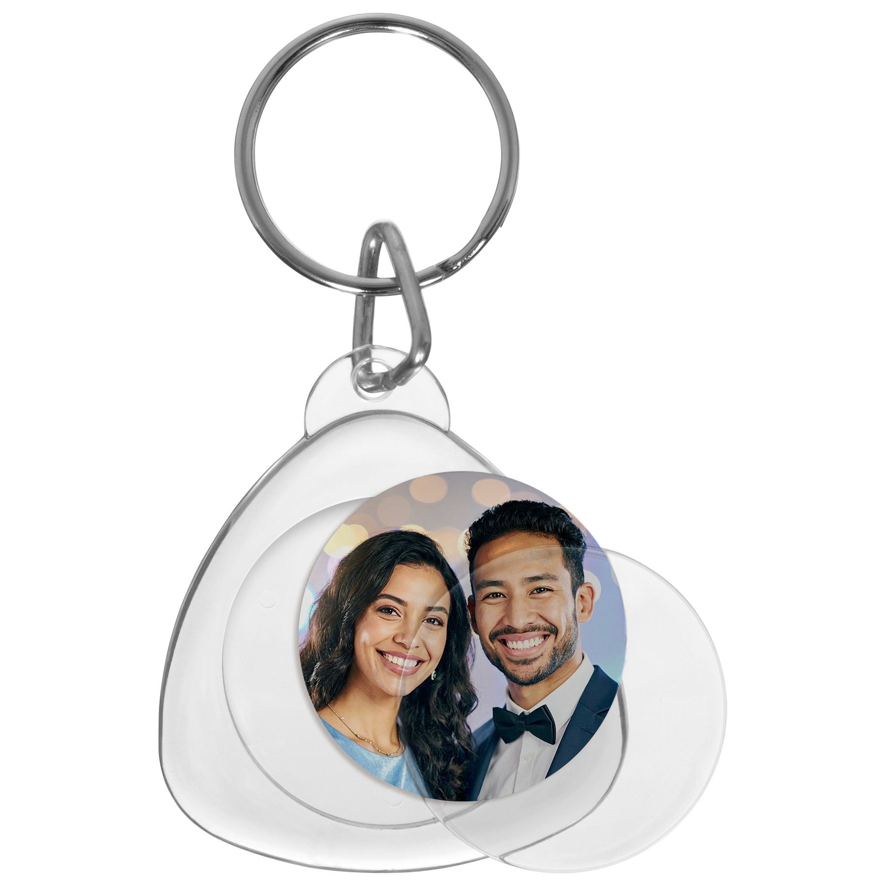 Teardrop Snap-In Photo Keychain