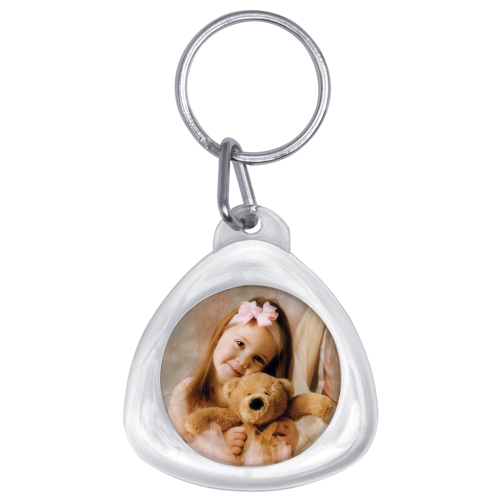 Teardrop Snap-In Photo Keychain