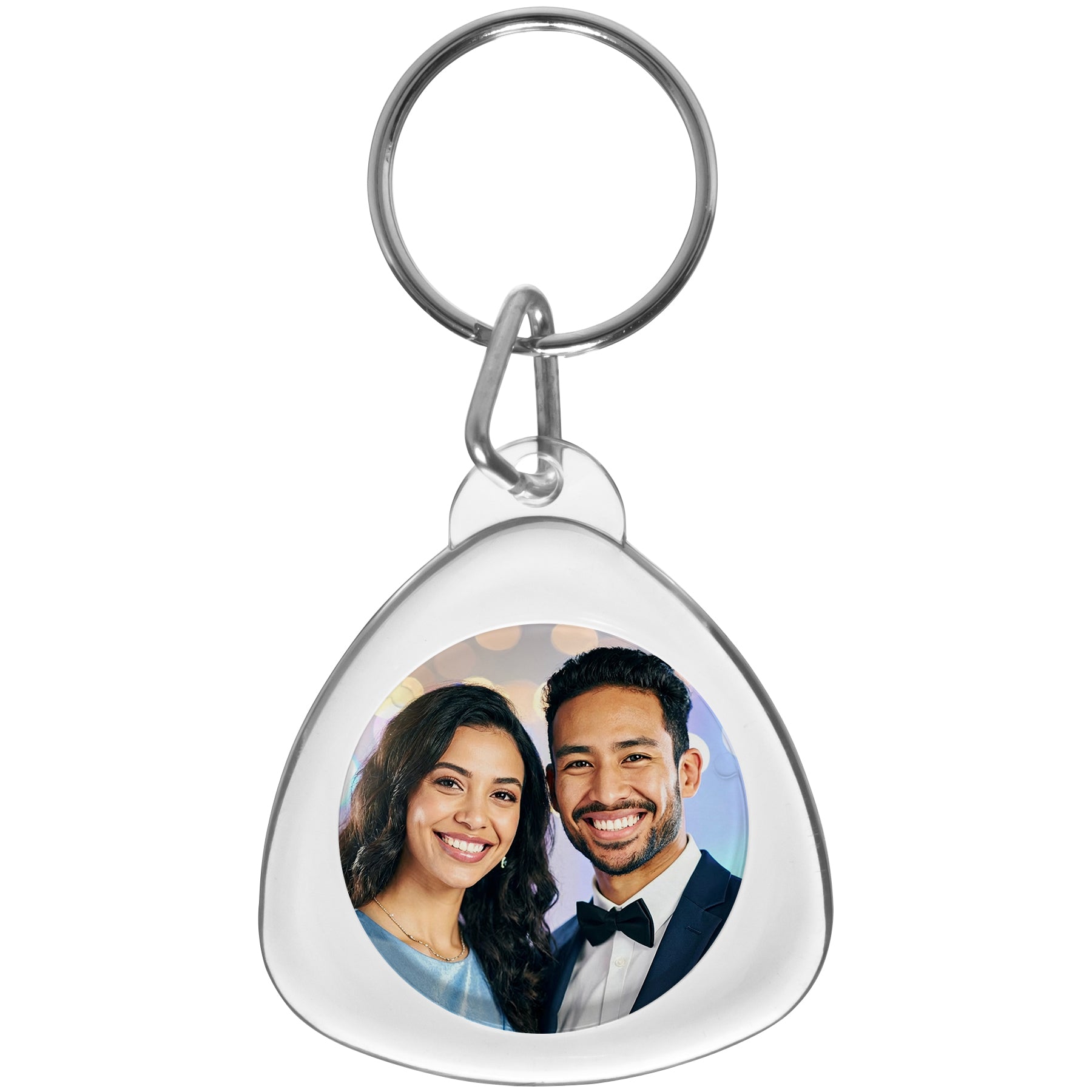 Teardrop Snap-In Photo Keychain