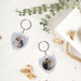 DIY Heart plastic heart photo keychain for wedding and special event giveaways.