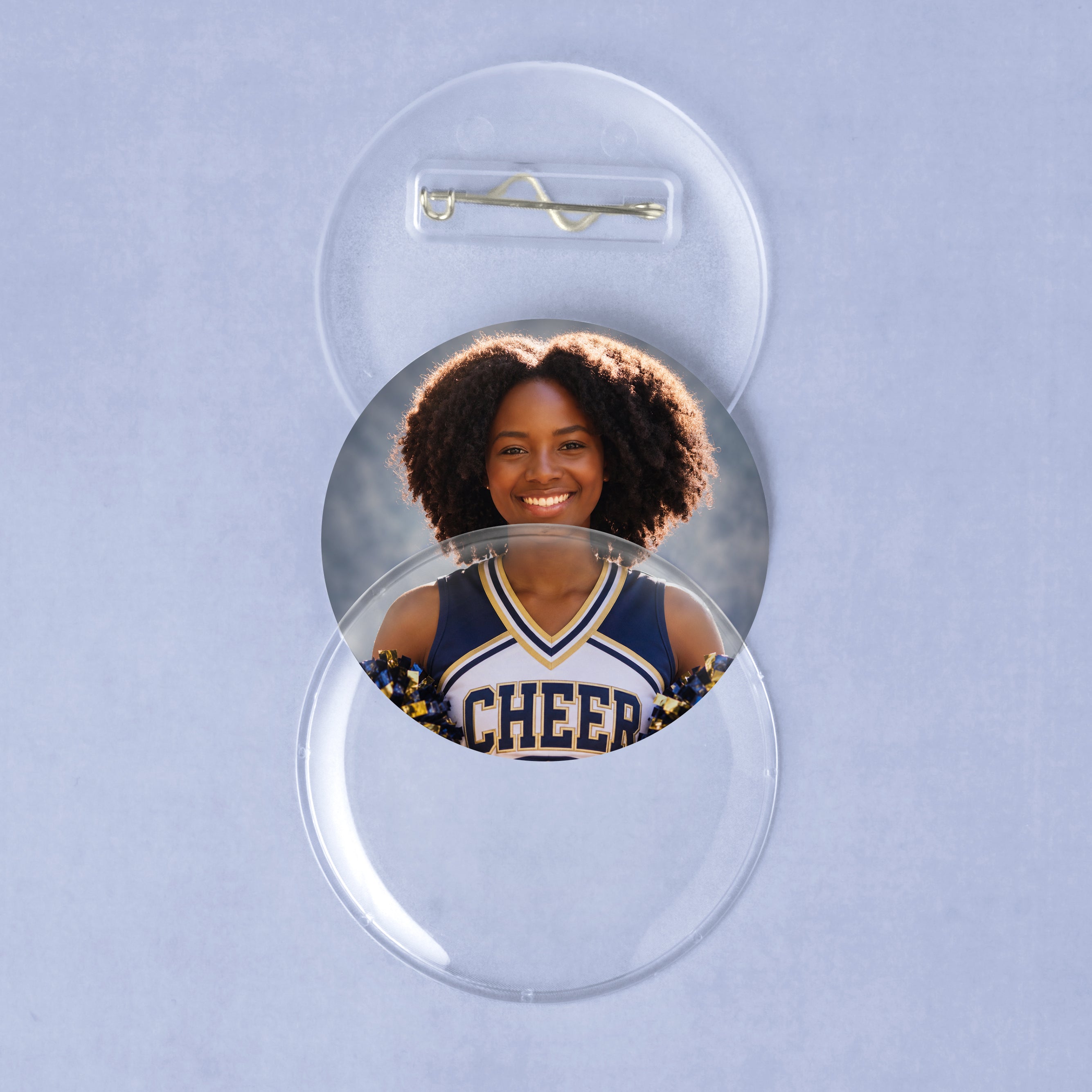 Snap-in Pin Back Photo Buttons