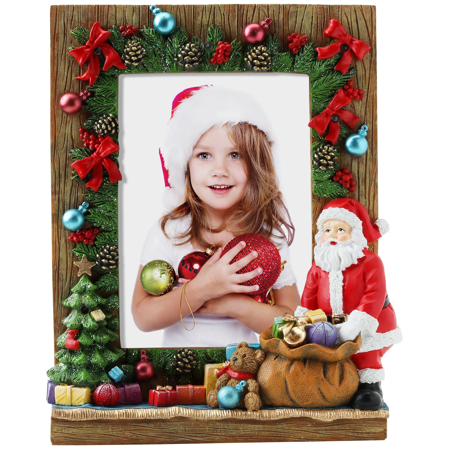 5" x 7" Garland and Bows Christmas Resin Frame