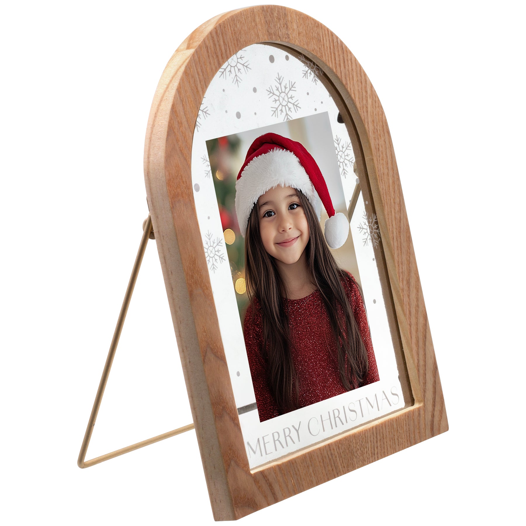 Merry Christmas Arched 4" x 6" Wood Picture Frame