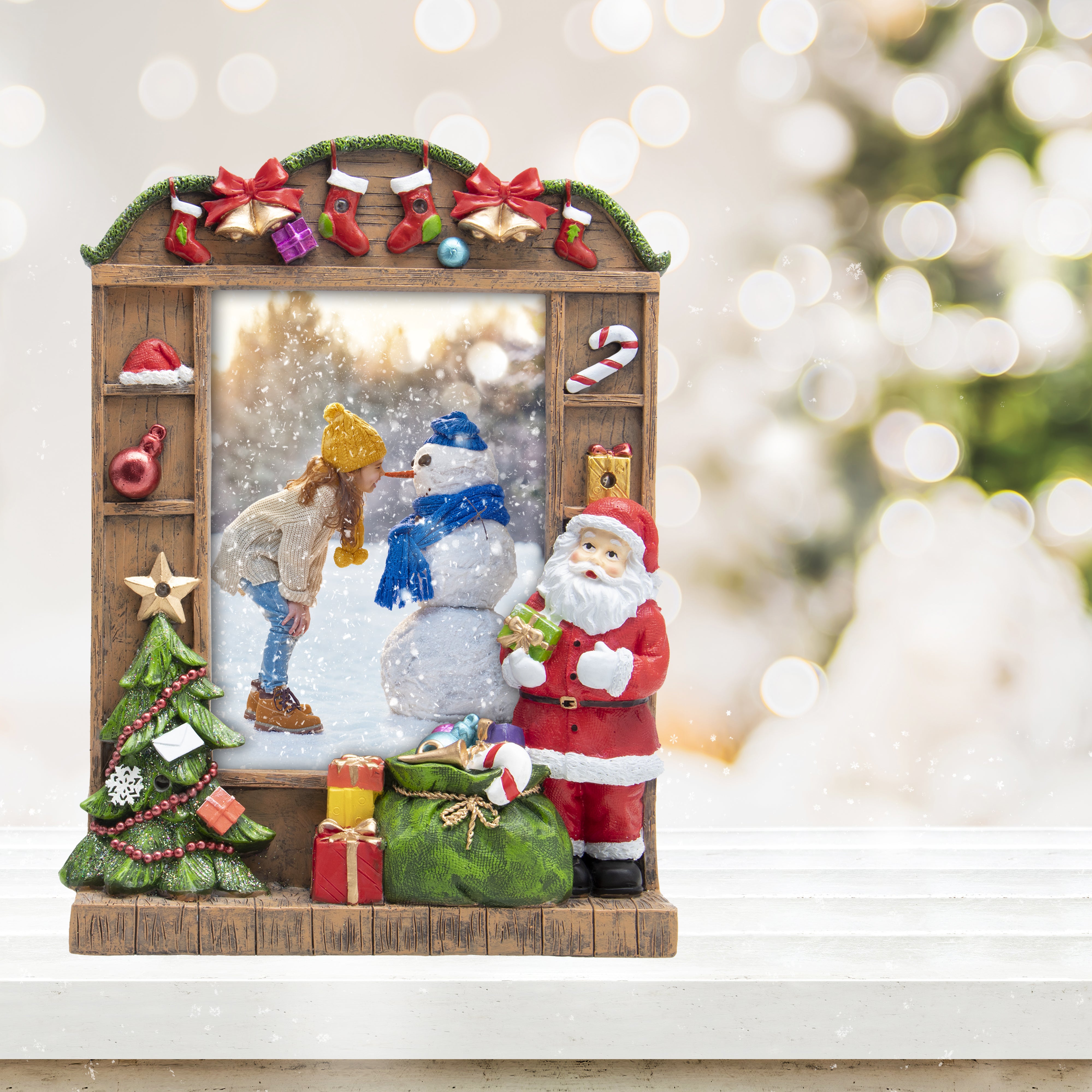 5" x 7" Light Up Santa Resin Picture Frame