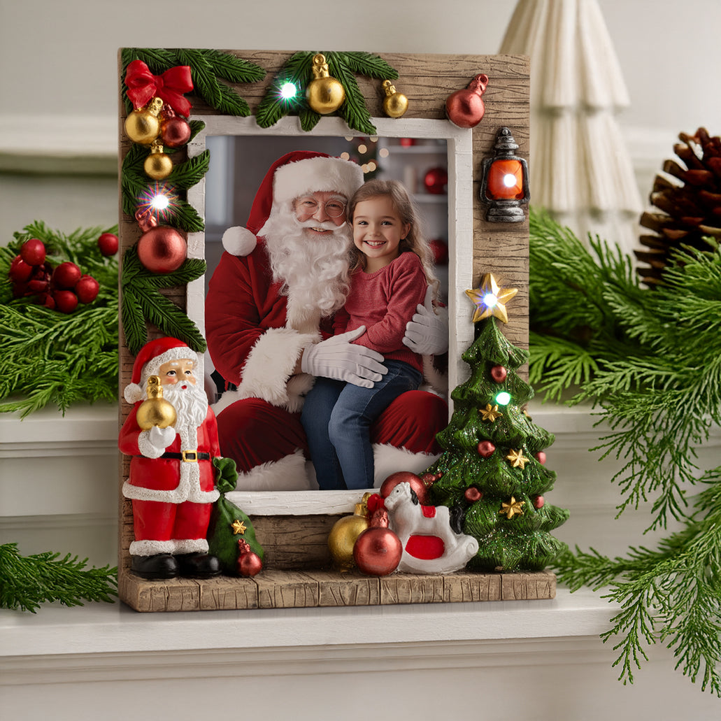 Wholesale Light UP 5x7 Santa Resin Picture Frame - Neil