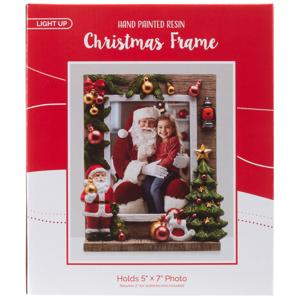 Wholesale Light UP 5x7 Santa Resin Picture Frame - Neil