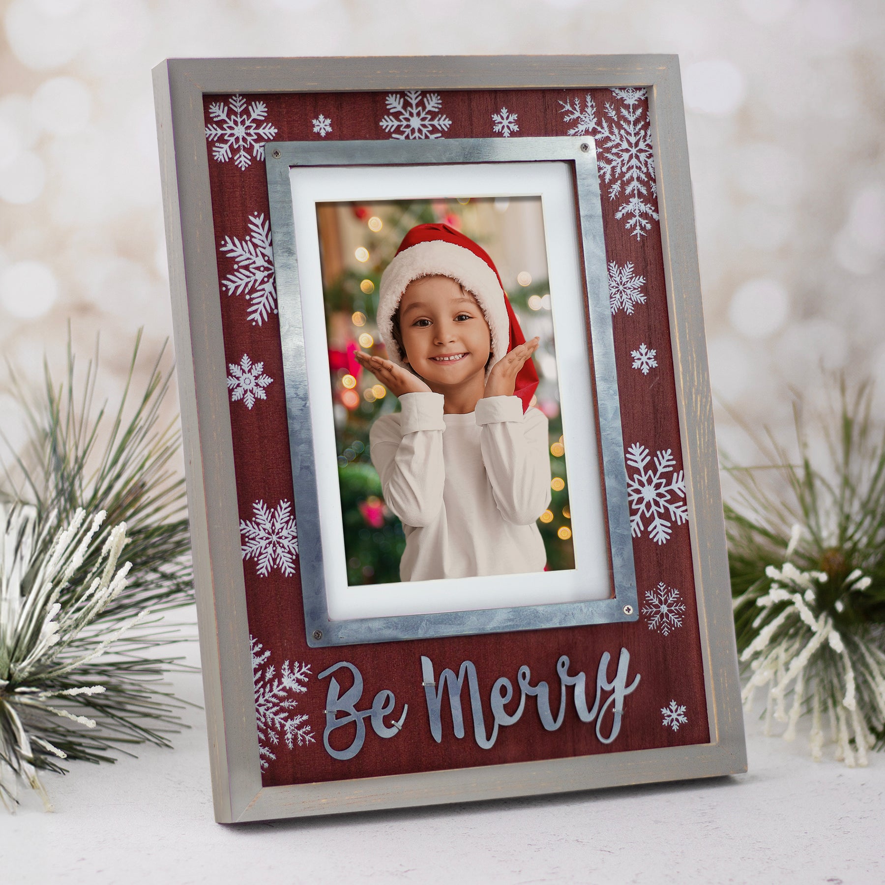 Be Merry Christmas Wood Picture Frame