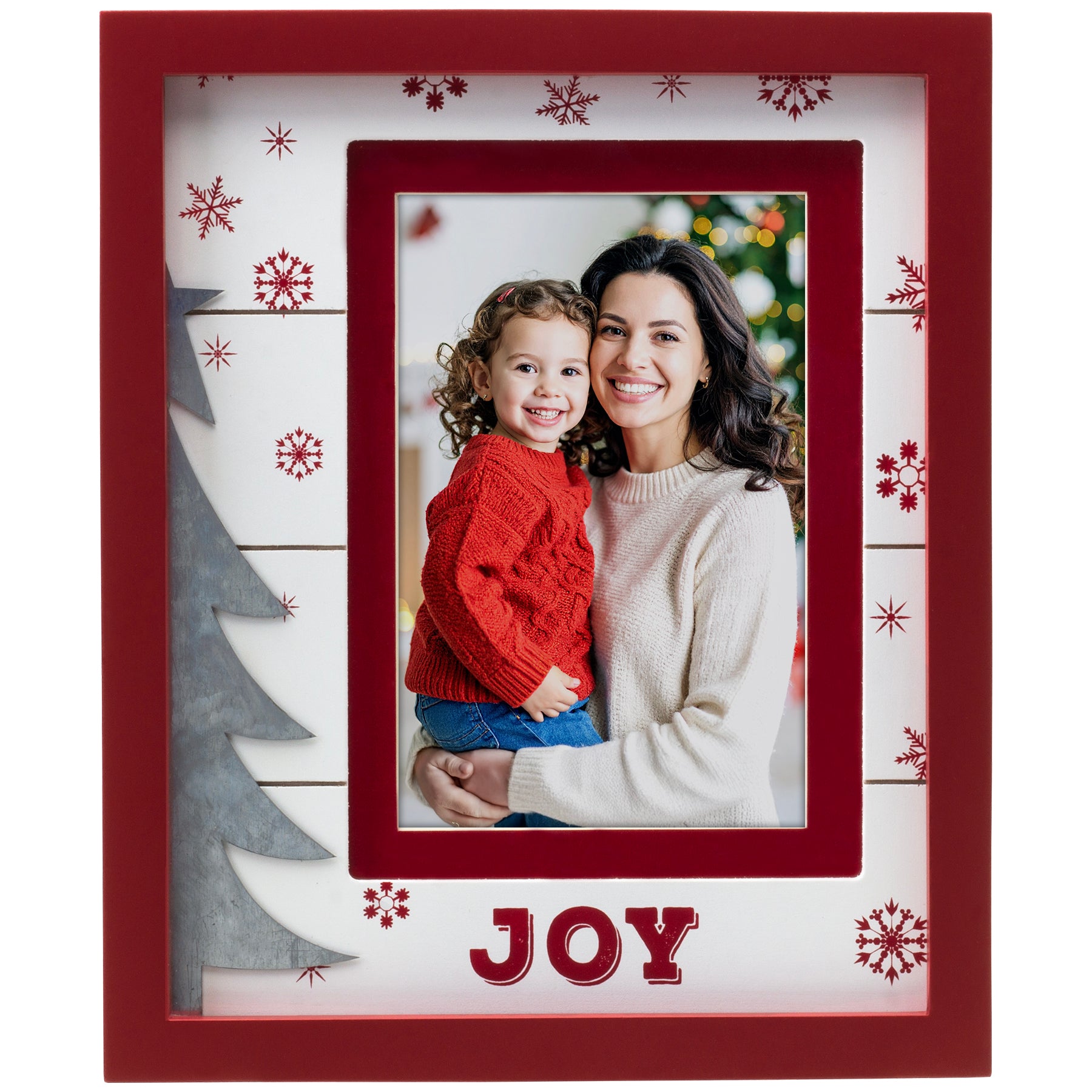 Red Joy Metal Tree 4" x 6" or 5" x 7" Wood Picture Frame