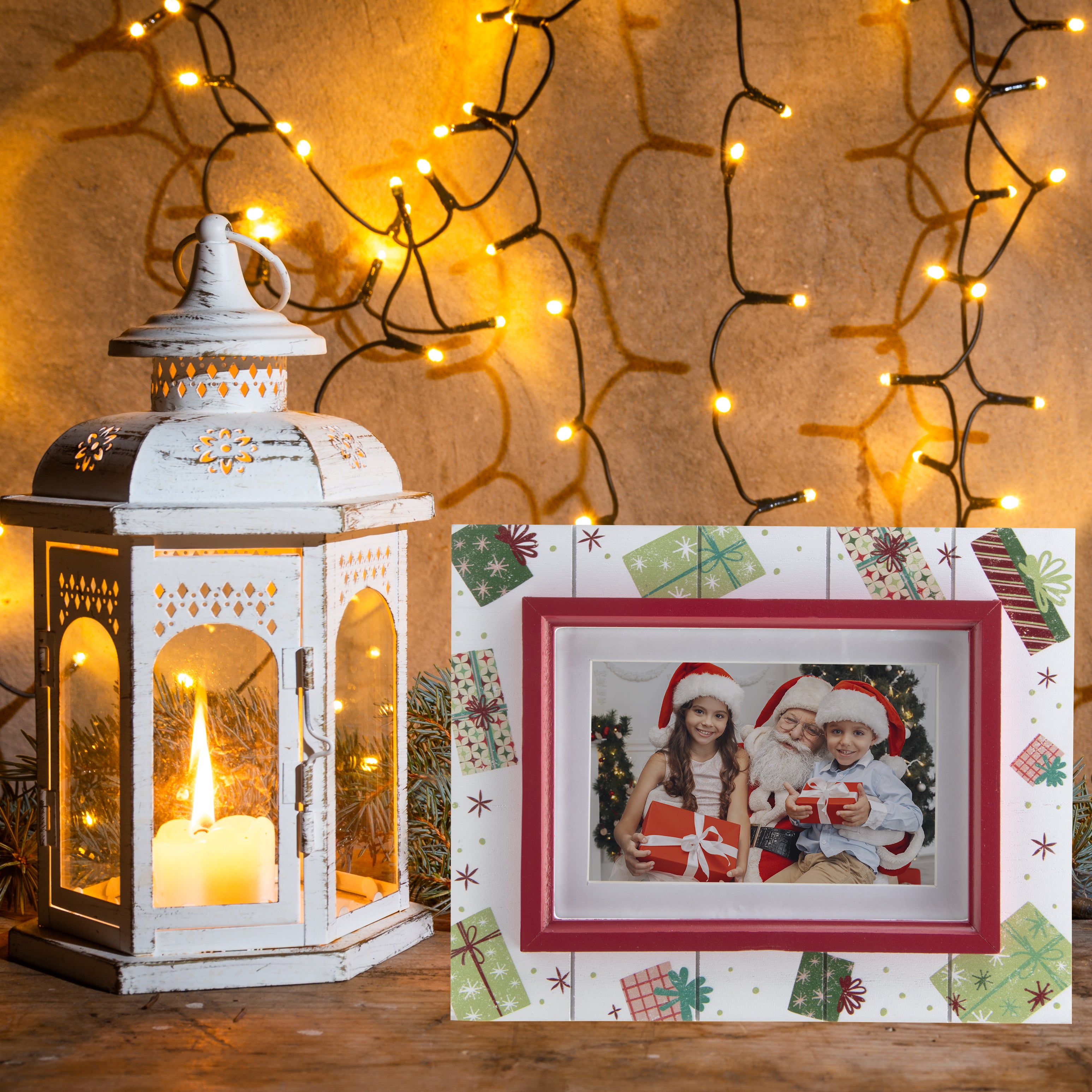 Christmas Presents Wood Picture Frame