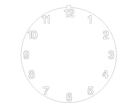 White Paper Insert with Outlined Numbers for Clock