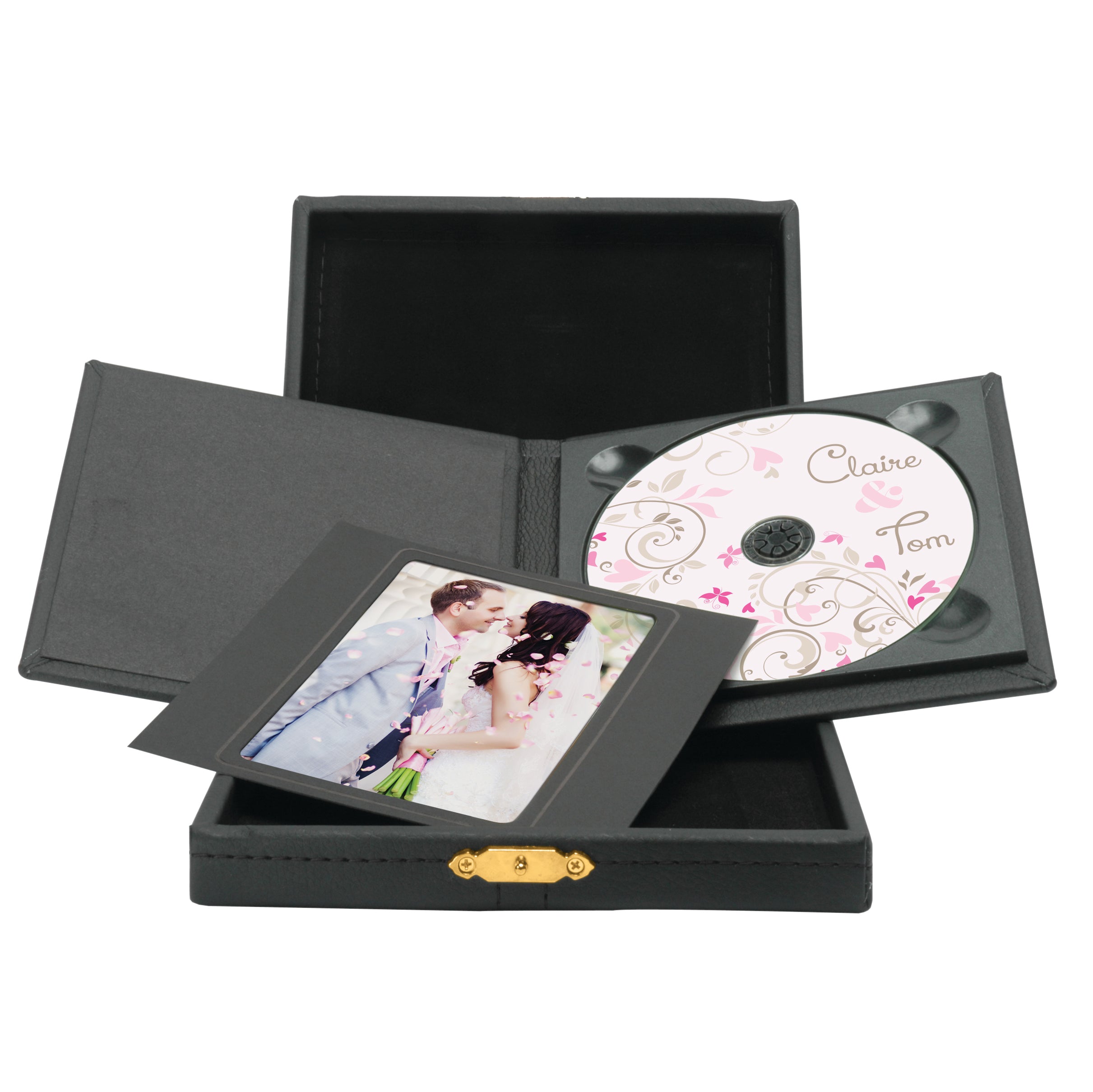 Folio de DVD/CD de lujo con caja de polipiel
