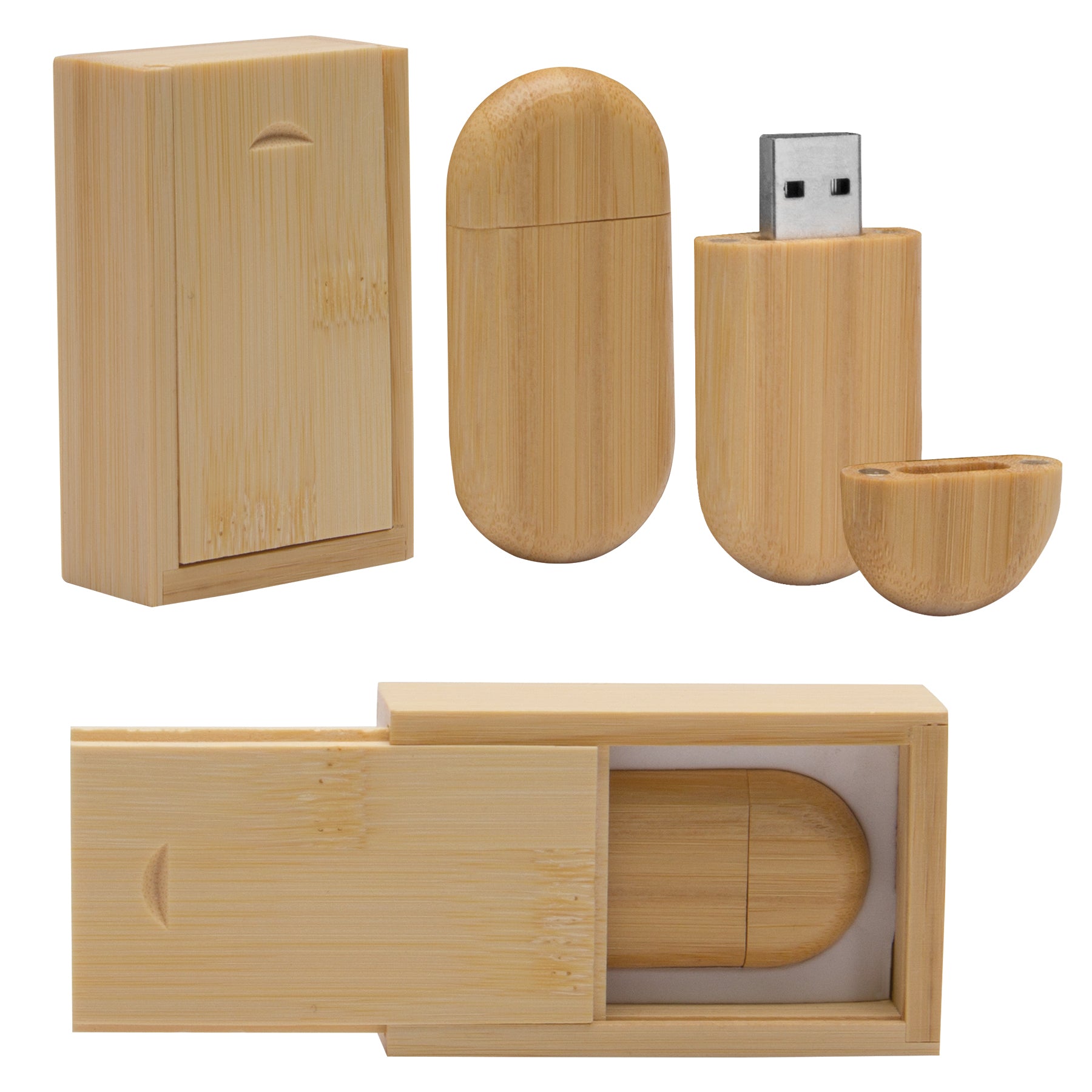 Bamboo 8GB Flash Drive and Box Set