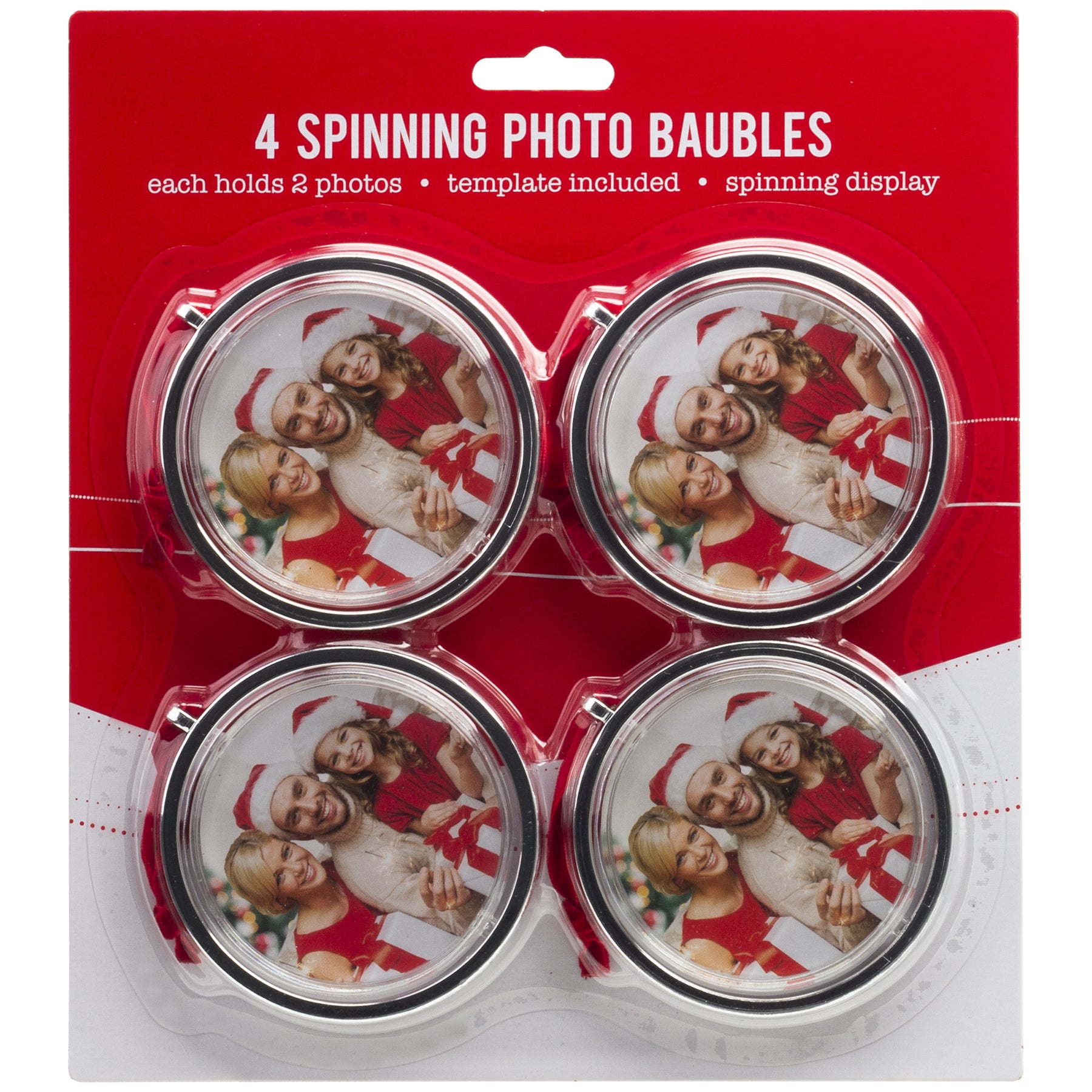 Spinning Photo Ornament - Retail 4 Pack