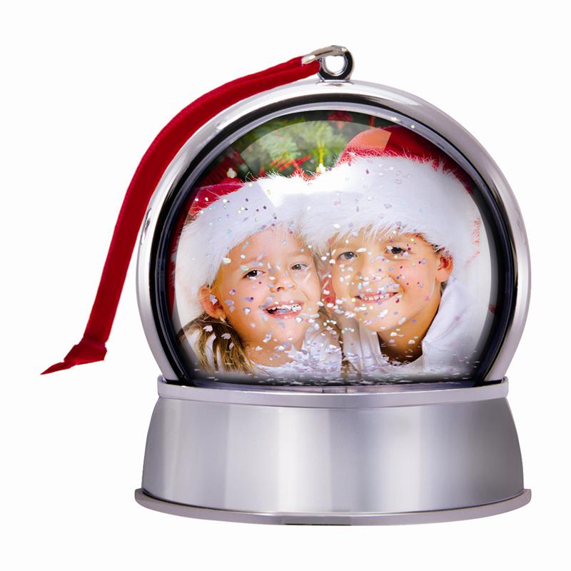Wholesale Photo Snow Globe Ornament with Christmas Photo Gifts