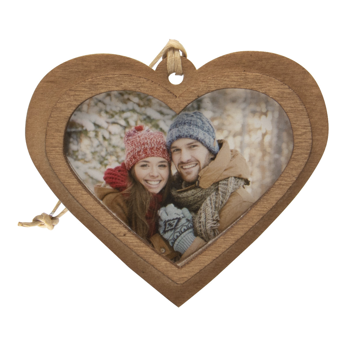 Wood Heart Photo Ornament