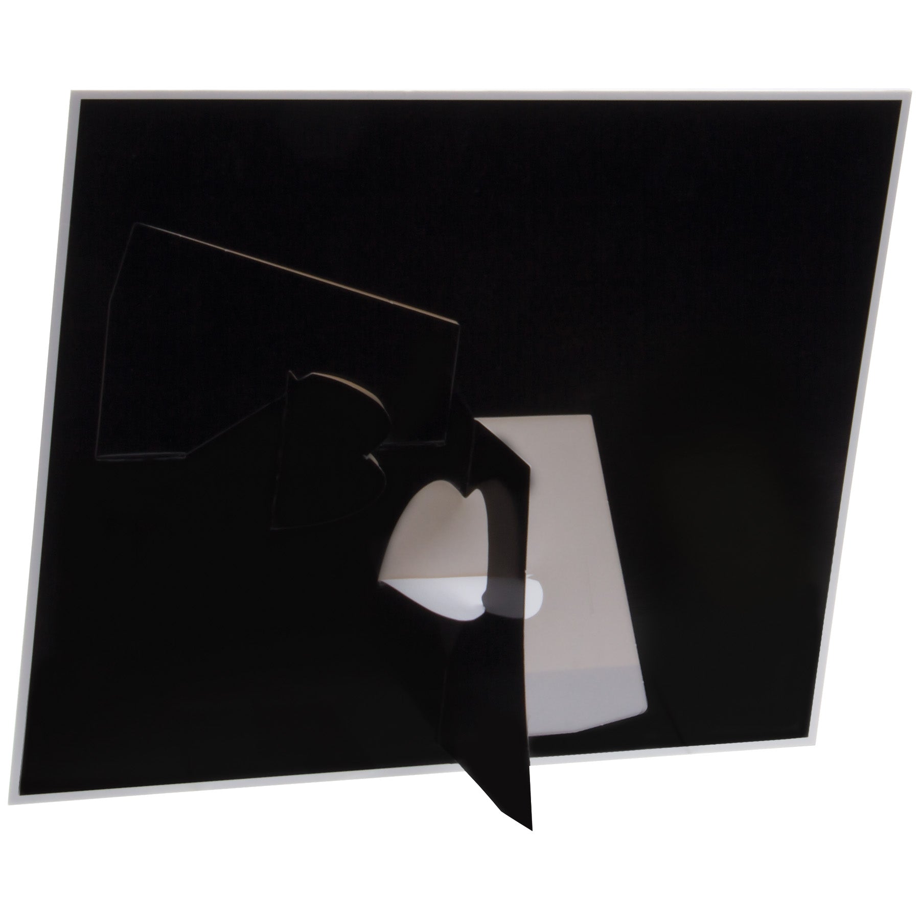 Black & White Cardboard Easel Picture Frame - Black Border