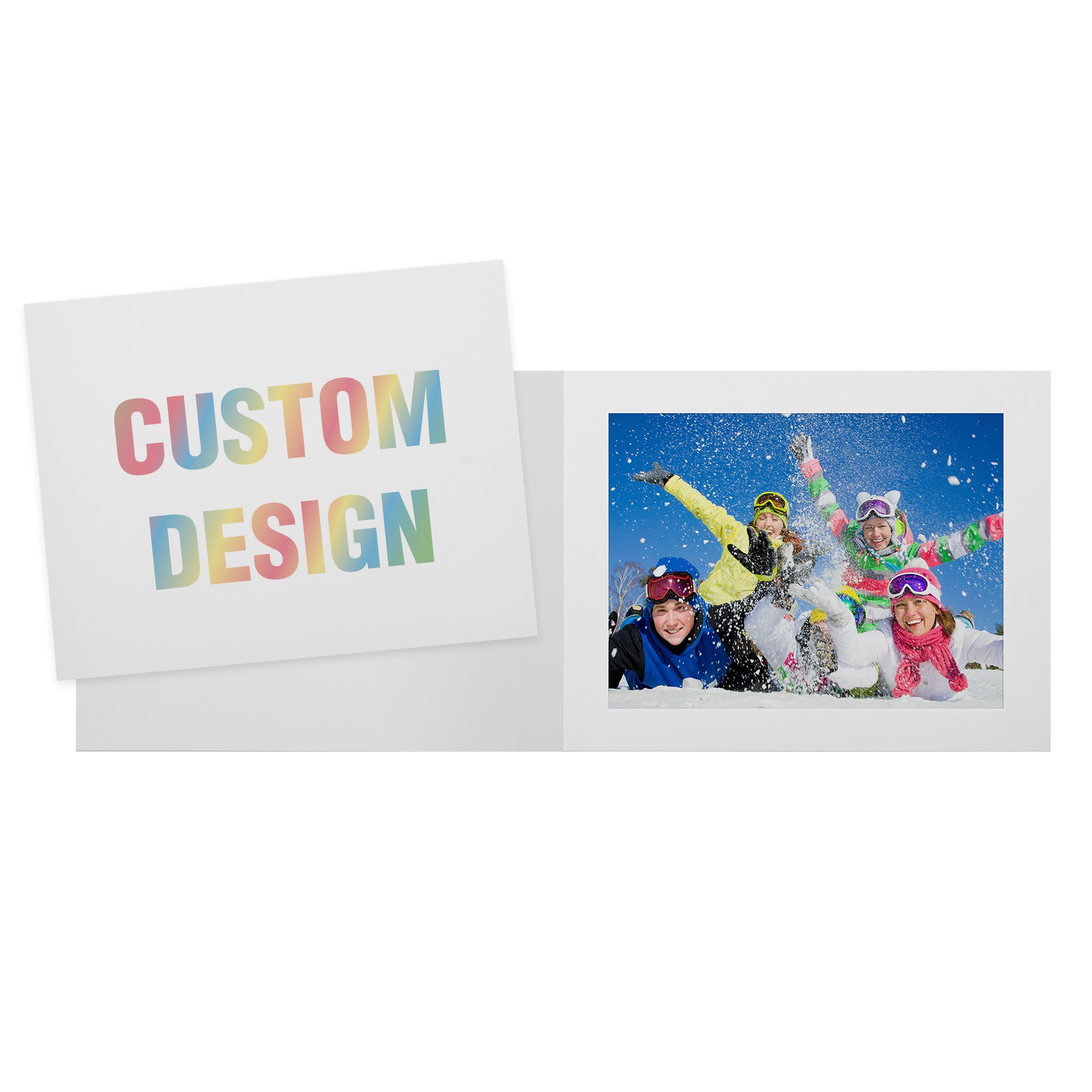 Custom Printed 5 x 3 1/2 Landscape Paper Photo Folders