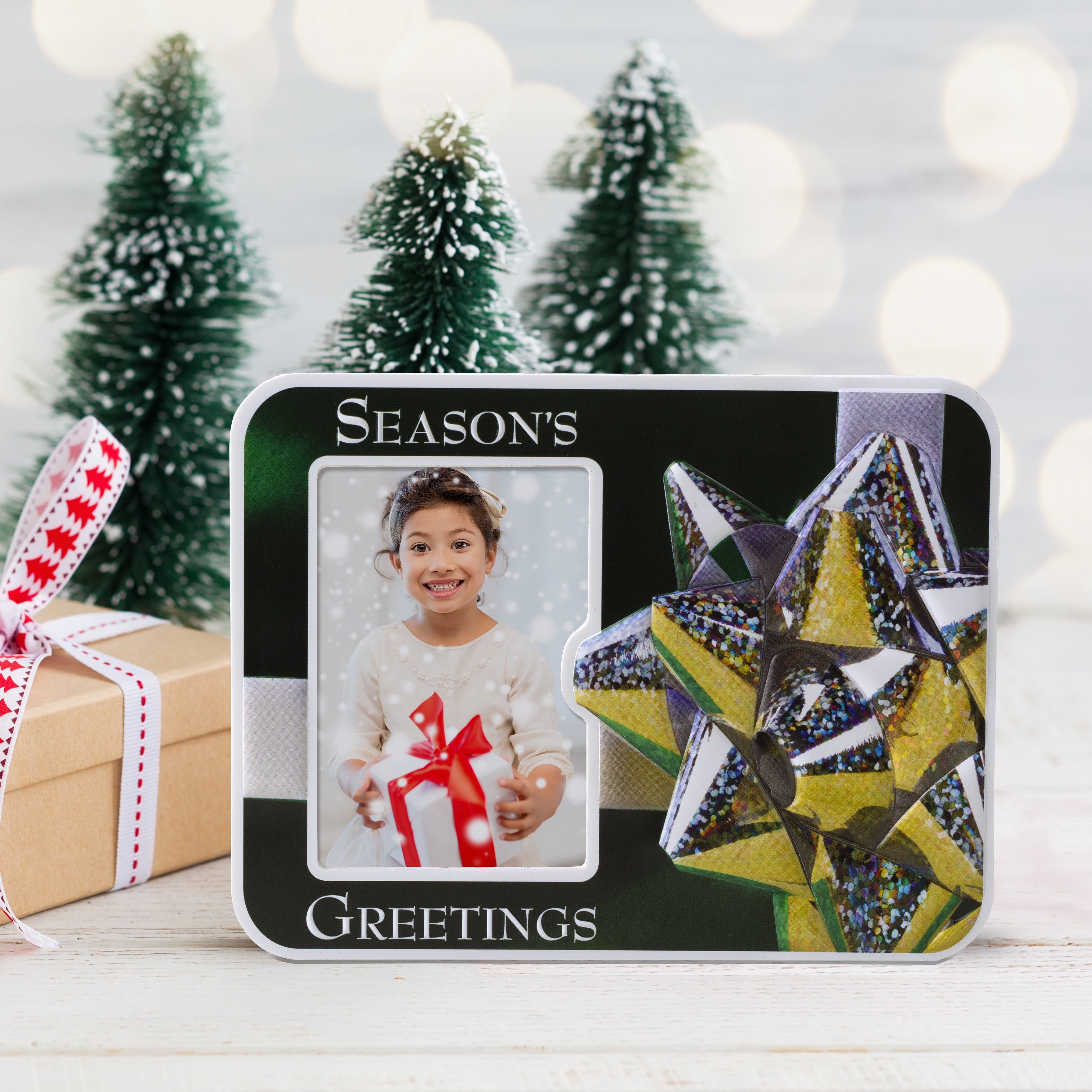 Season's Greetings Puff Picture Frame